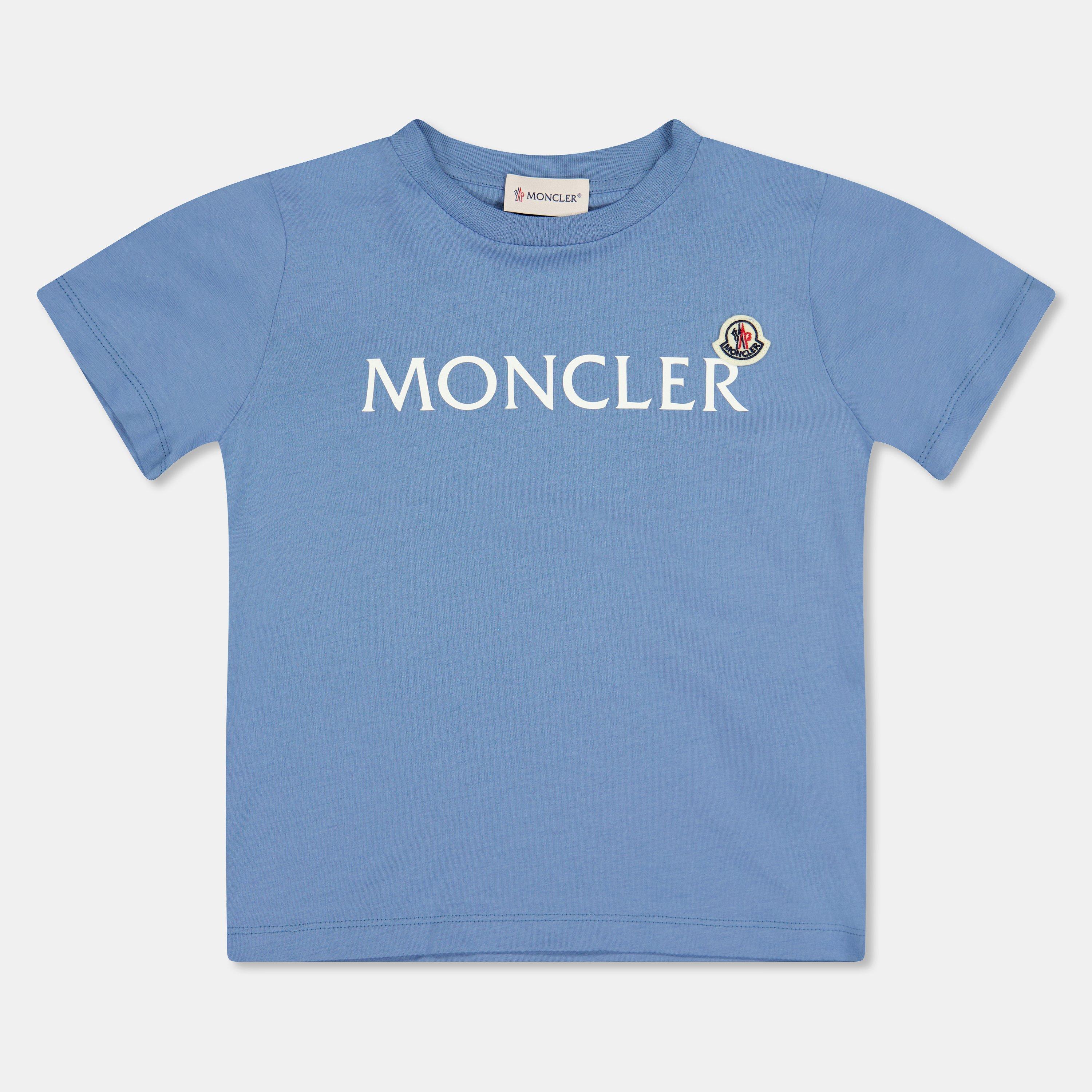 Moncler Kids' Logo T-Shirt - Light Blue 714 - Size 12Y