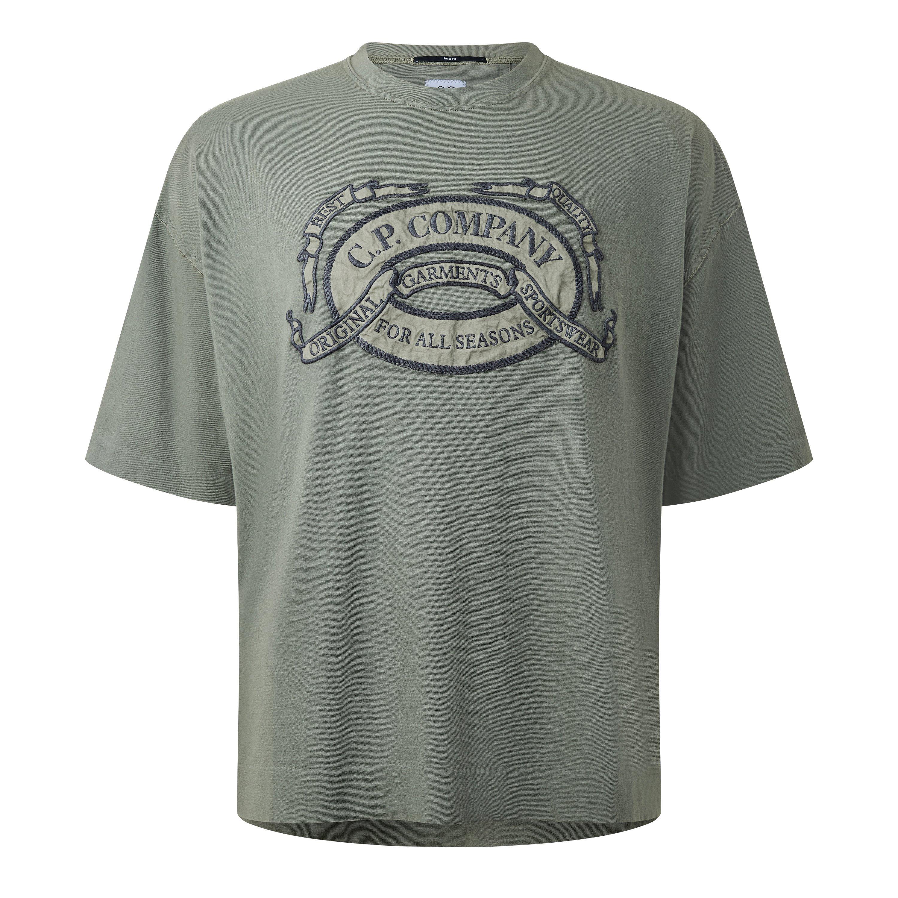 Cp Company Men's Cp Logo T-Shirt Sn64 - Gunmetal 921 - L (50)