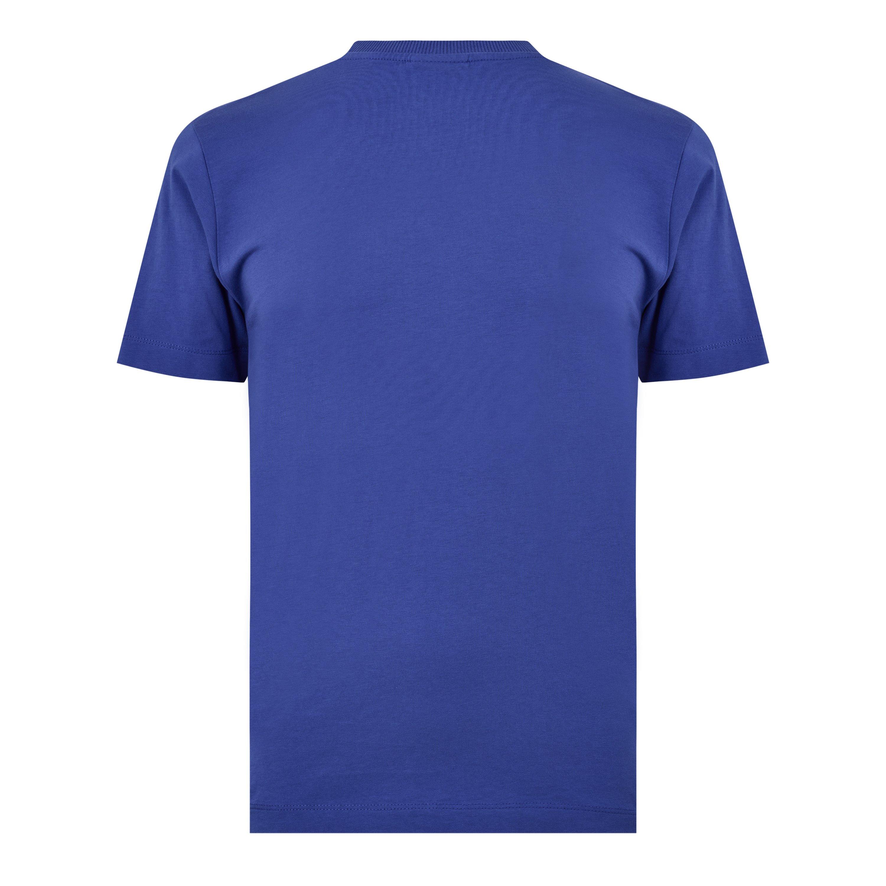 Blue/ White - Marcelo Burlon - Men's Cross Logo Regular Fit T-Shirt - 2