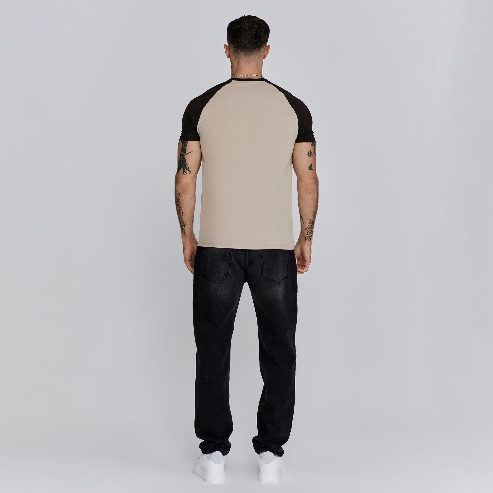 Beige/brun - SikSilk - Regular Fit Raglan T-Shirt - 5