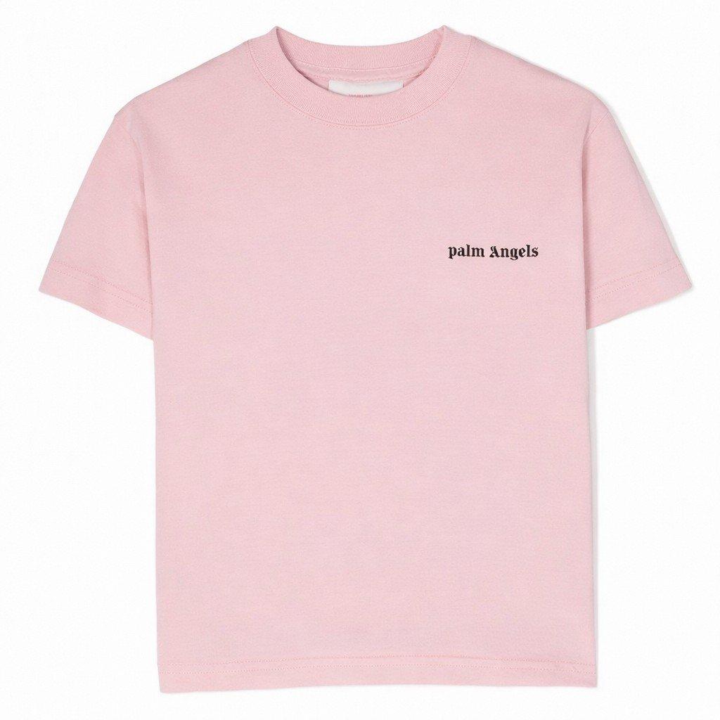 Rose Pink Black - Palm Angels - Unisex Kids' Logo Short Sleeve T-Shirt