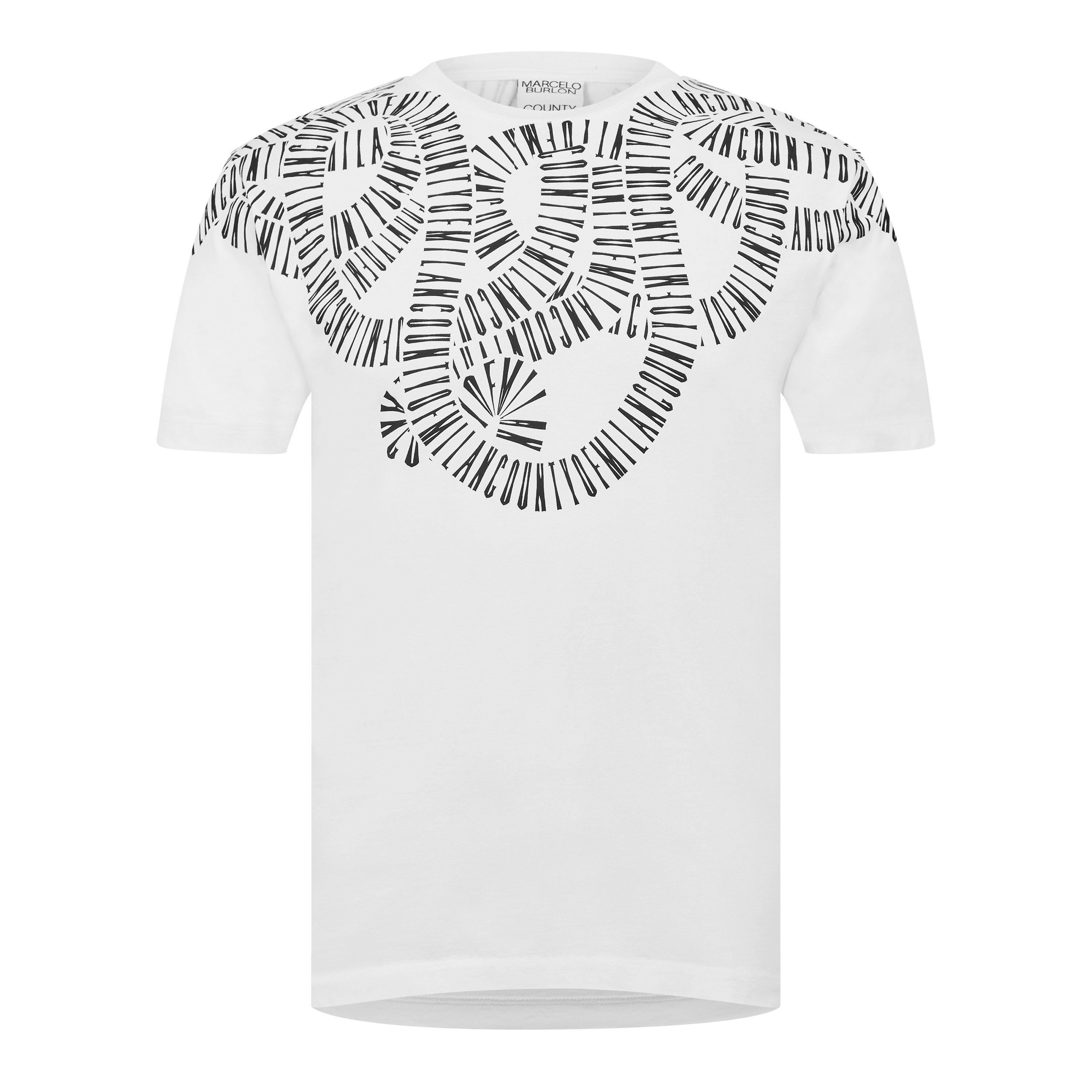 『MARCELO BURLON』 Tシャツ スネーク　蛇　白　イタリア製　L 美品 マルセロバーロン スネーク デザイン Tシャツ S MARCELO