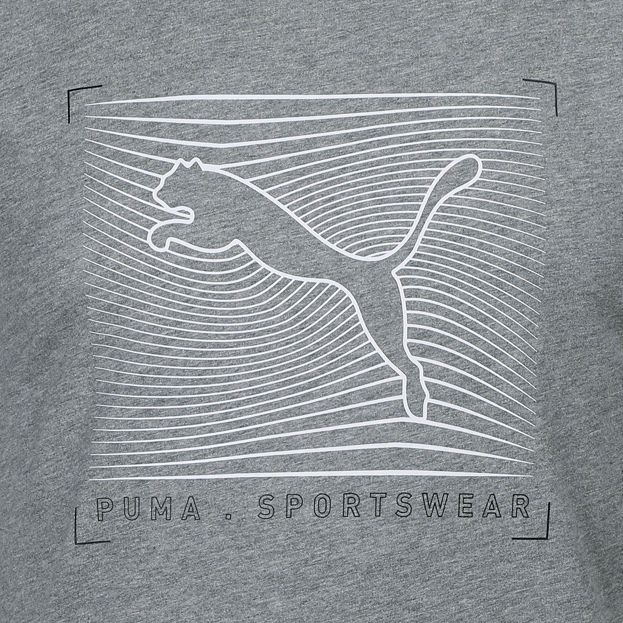 Med Gry Heather - Puma - Graphic T-Shirt Mens - 3