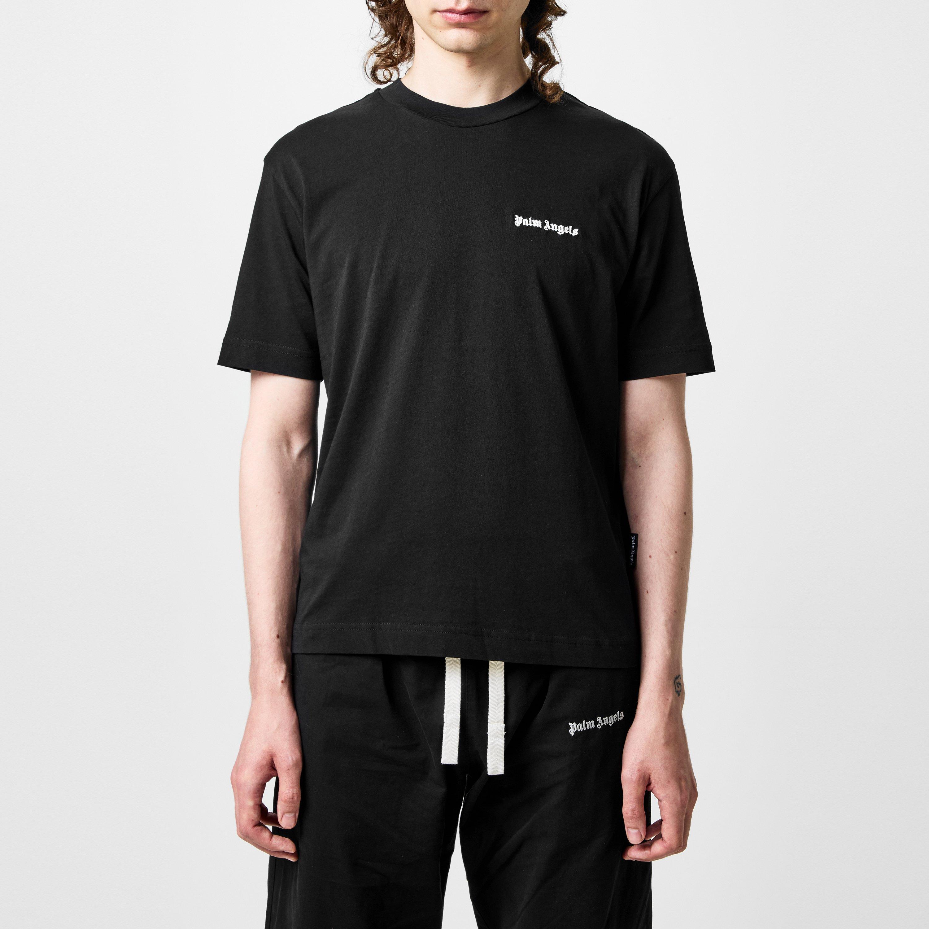 Black - Palm Angels - Embroidered Logo T-Shirt - 3