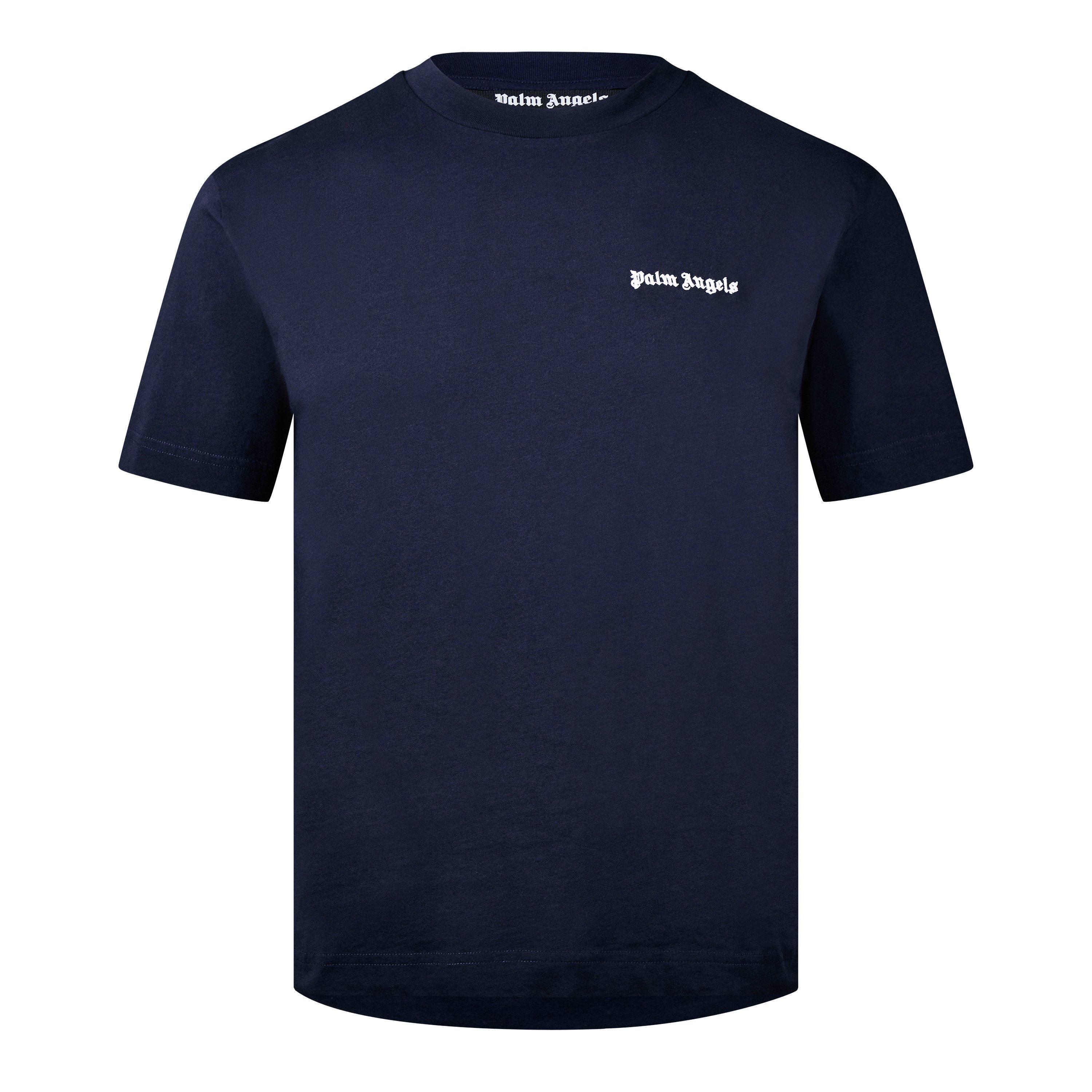 Palm Angels Embroidered Logo T-Shirt - Navy - XS