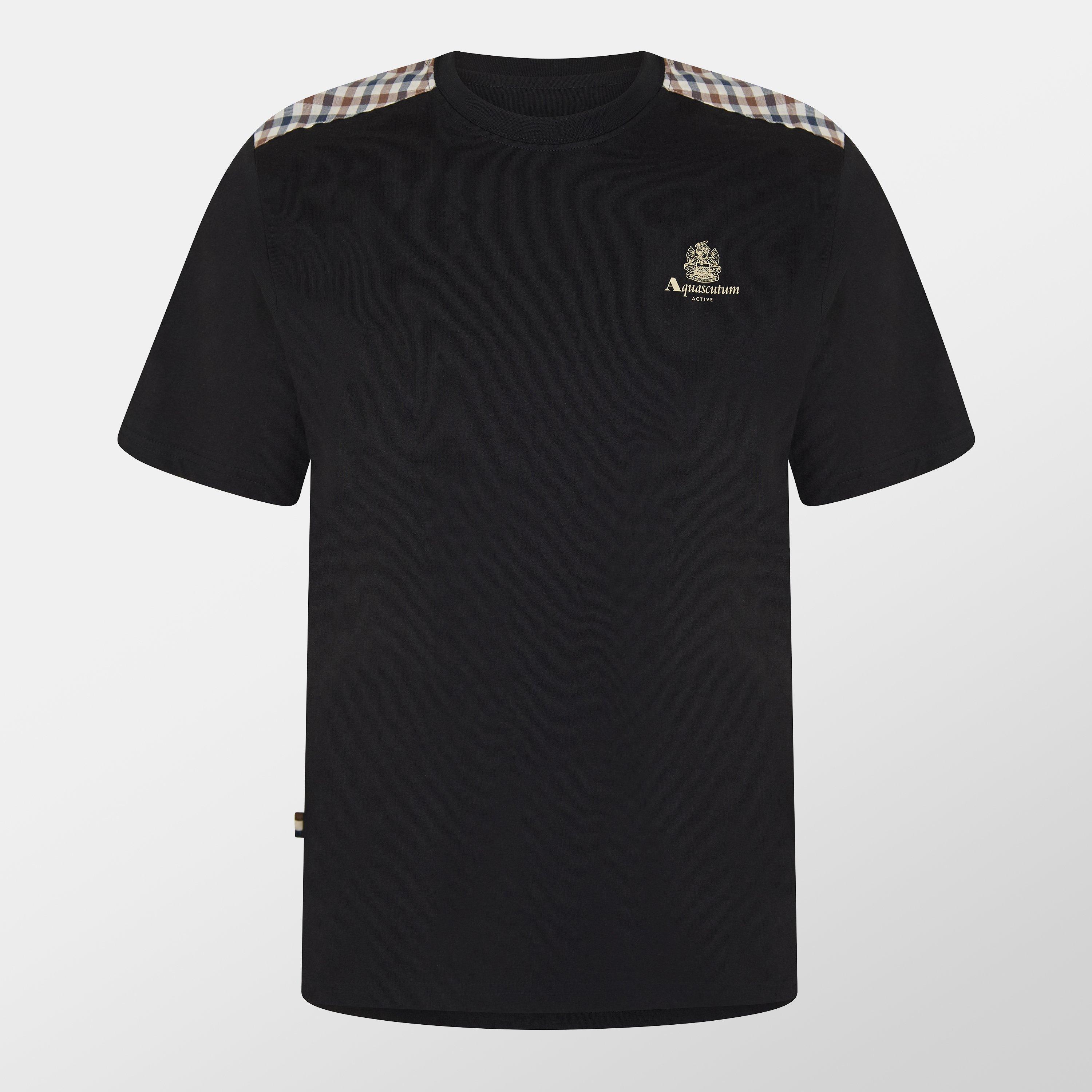 Black - Aquascutum - Men's AquAct Tape Regular Fit T-Shirt - 1
