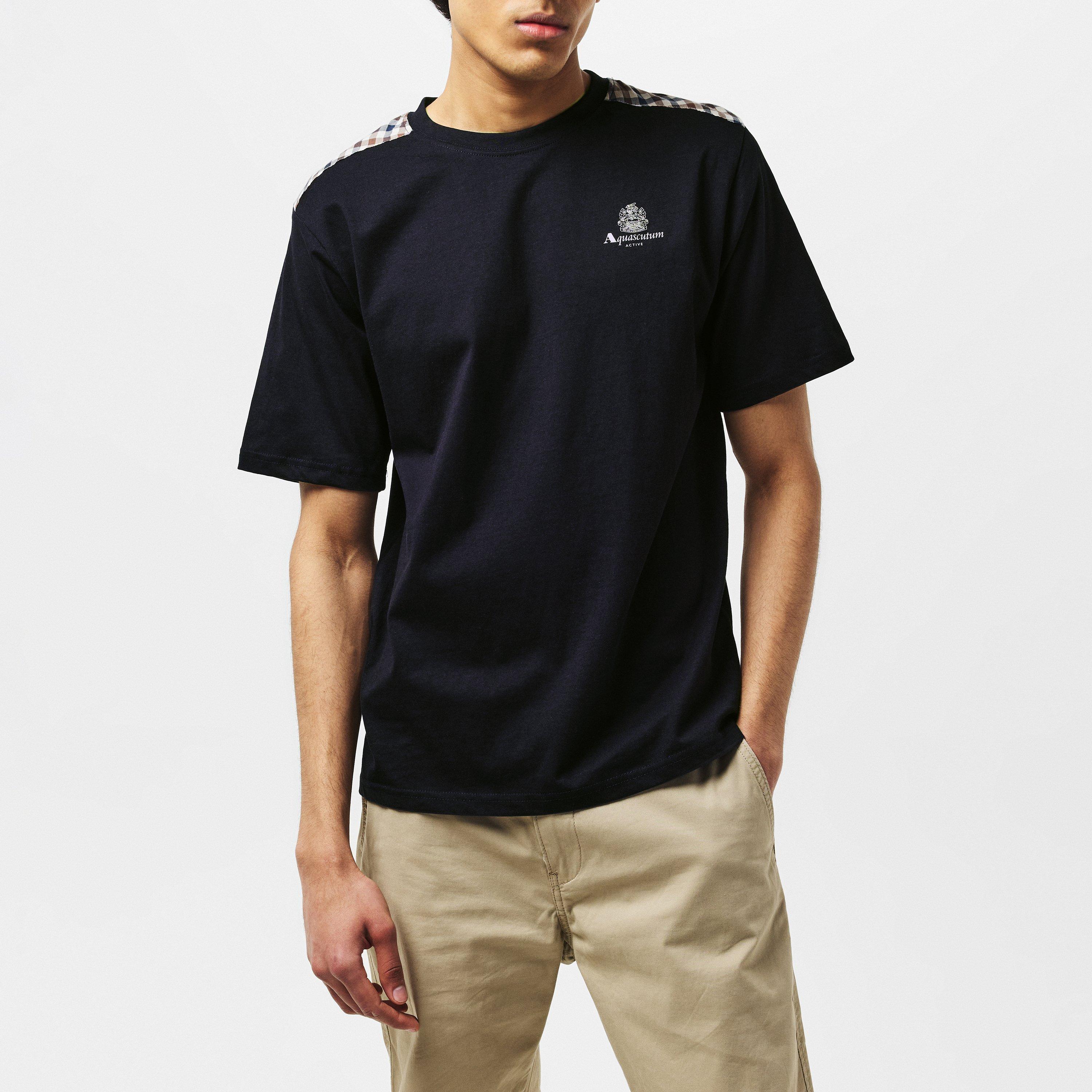 Black - Aquascutum - Men's AquAct Tape Regular Fit T-Shirt - 3
