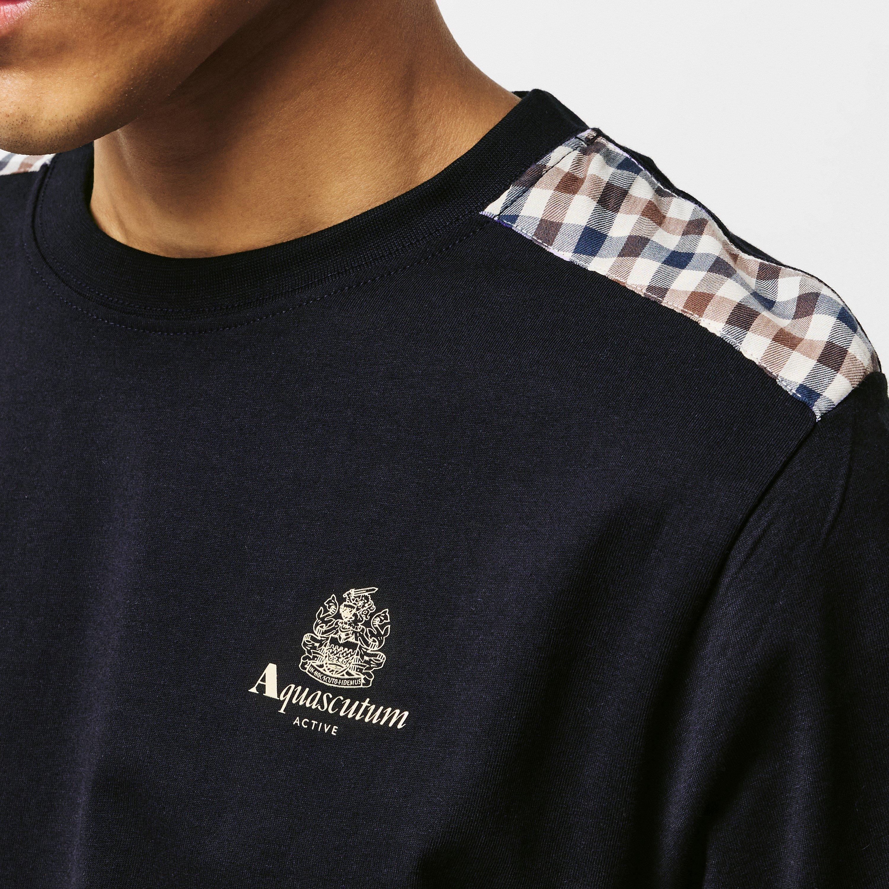 Black - Aquascutum - Men's AquAct Tape Regular Fit T-Shirt - 5