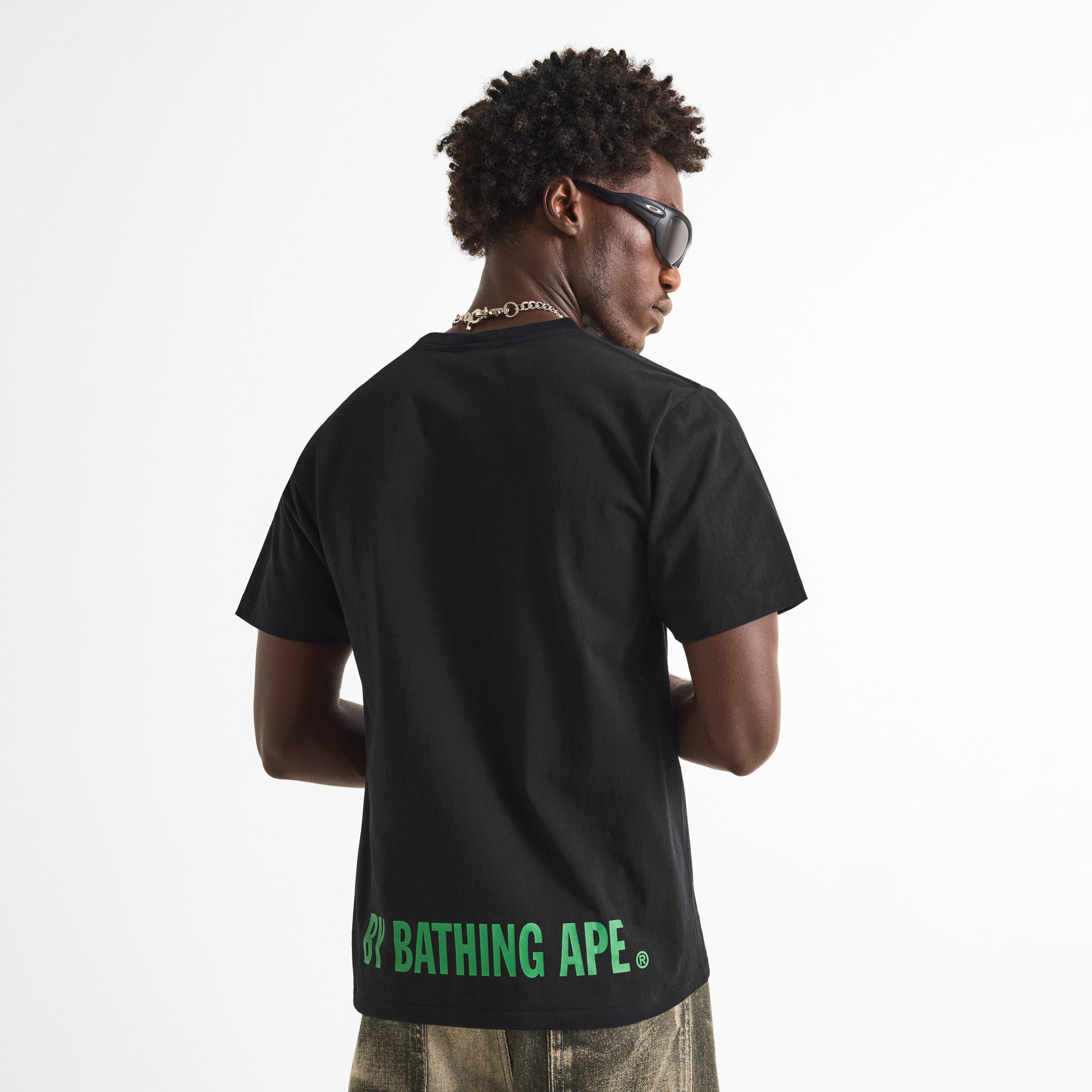 Black/Green Cam - A Bathing Ape - Bape Face Sta Tee Sn63 - 4