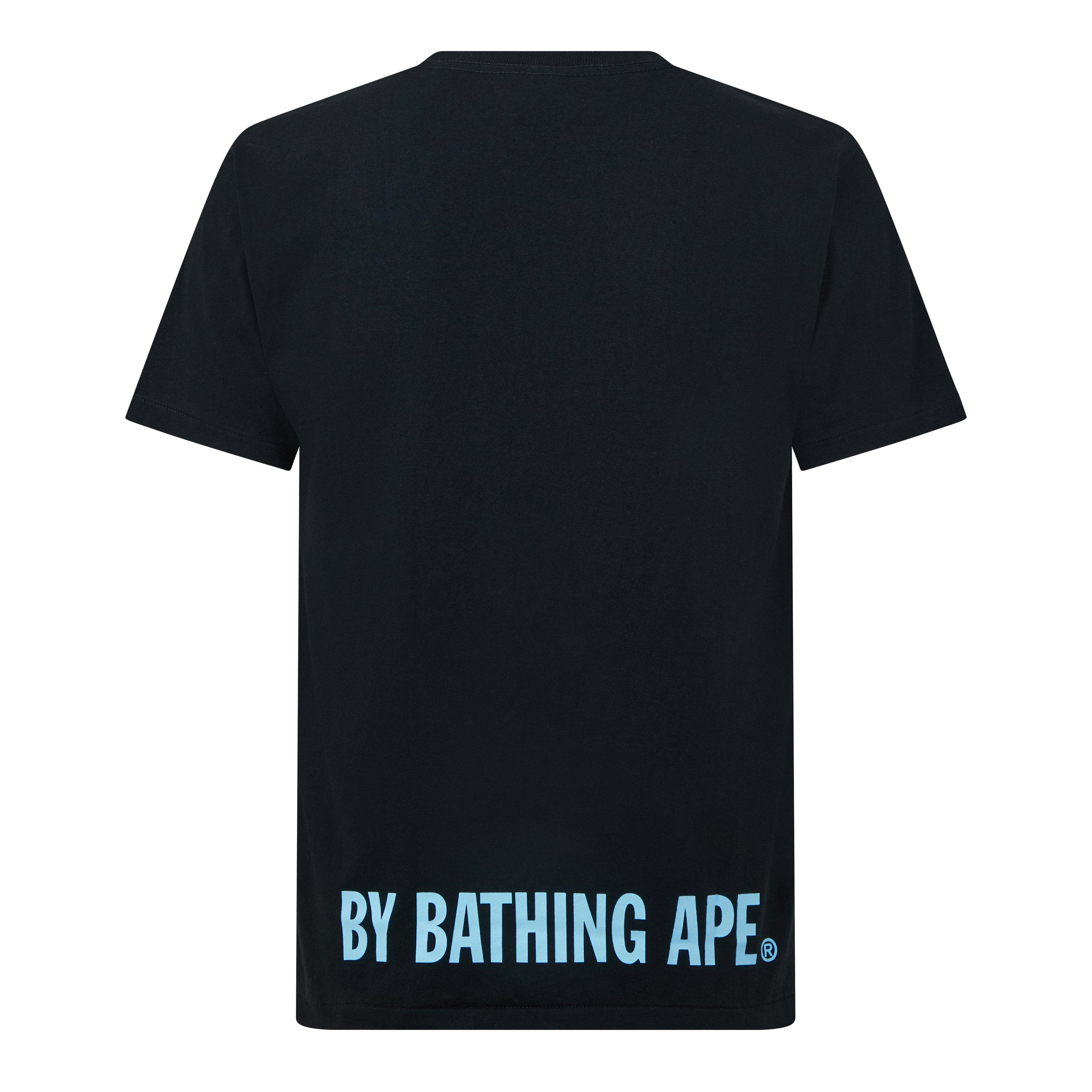 Black/Blue Cam - A Bathing Ape - Bape Face Sta Tee Sn63 - 2