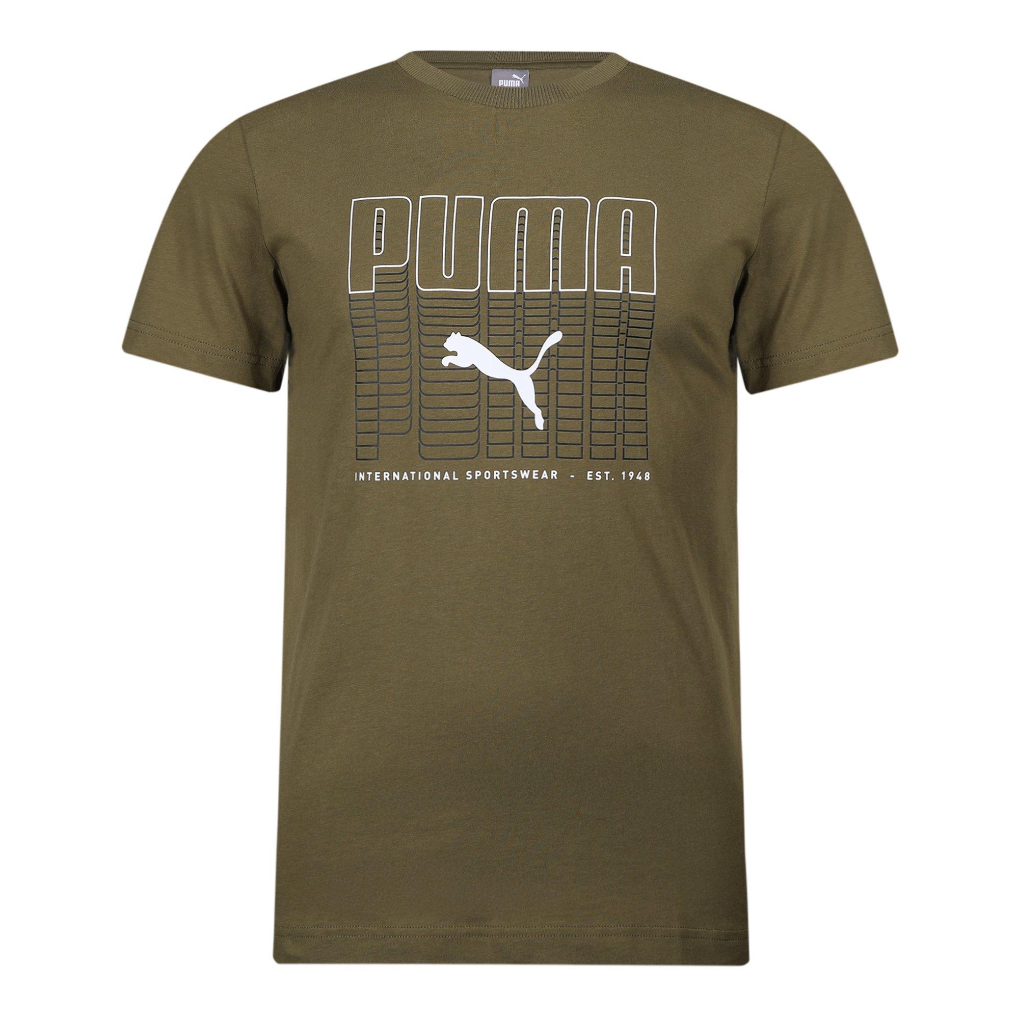 Olive Drab - Puma - Graphic T-Shirt Mens - 1