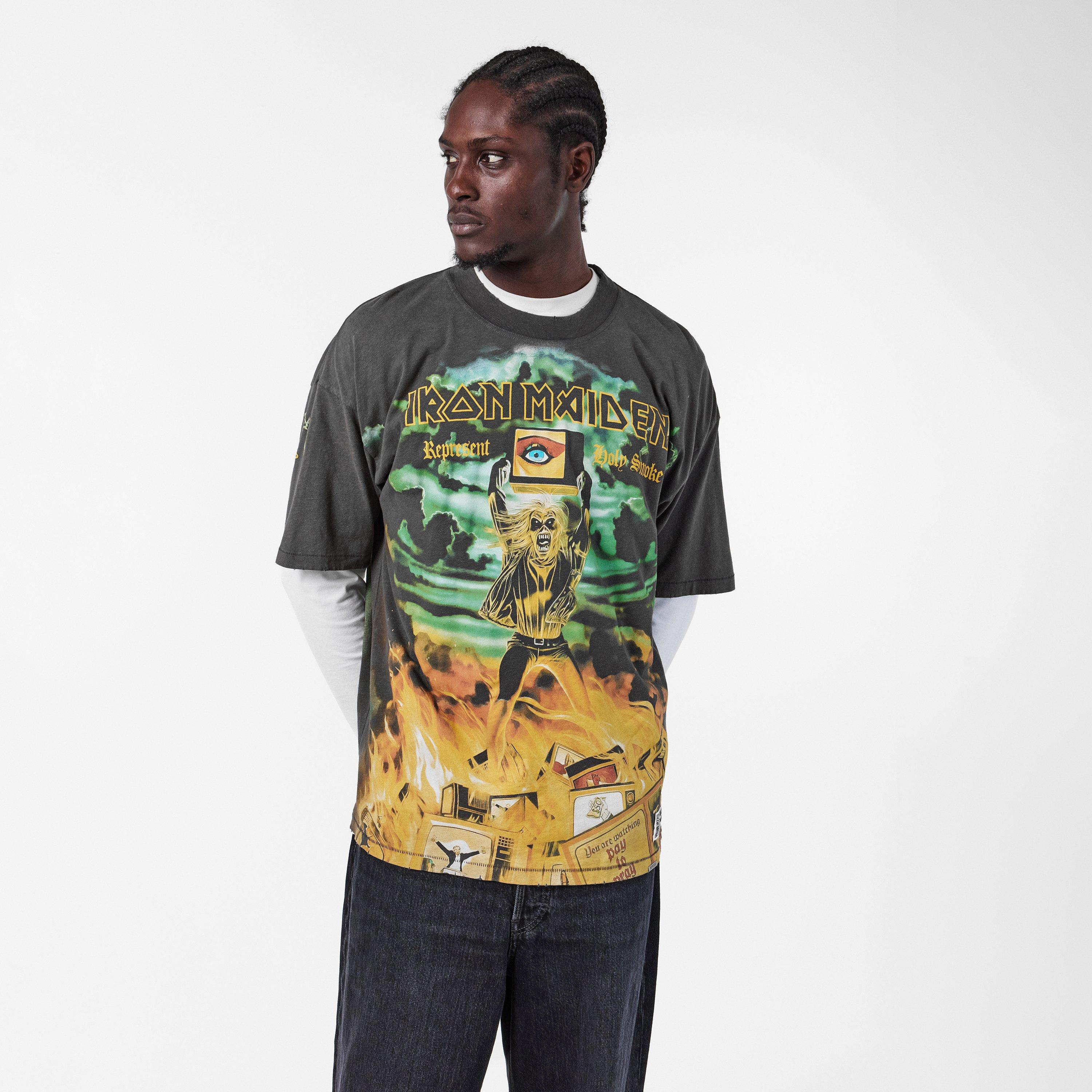 Sunfade Grey - Represent - Men's x Iron Maiden Holy Smoke Bold Fashion Metal Fusion T-Shirt - 3