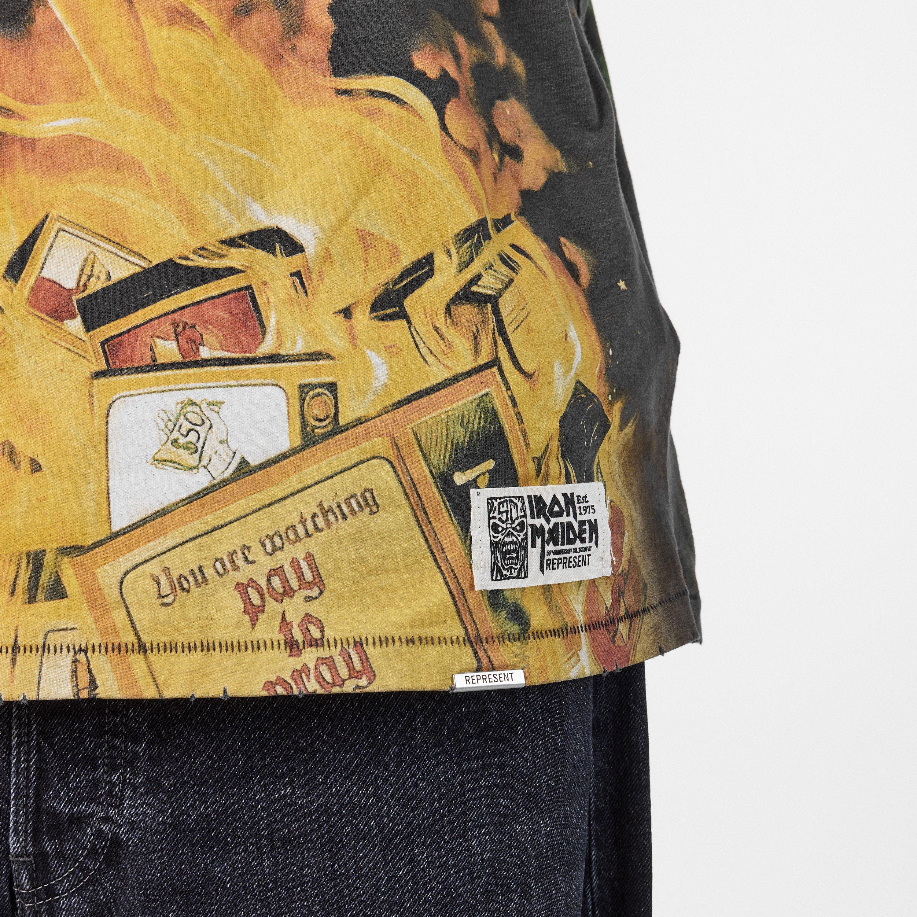 Sunfade Grey - Represent - Men's x Iron Maiden Holy Smoke Bold Fashion Metal Fusion T-Shirt - 5