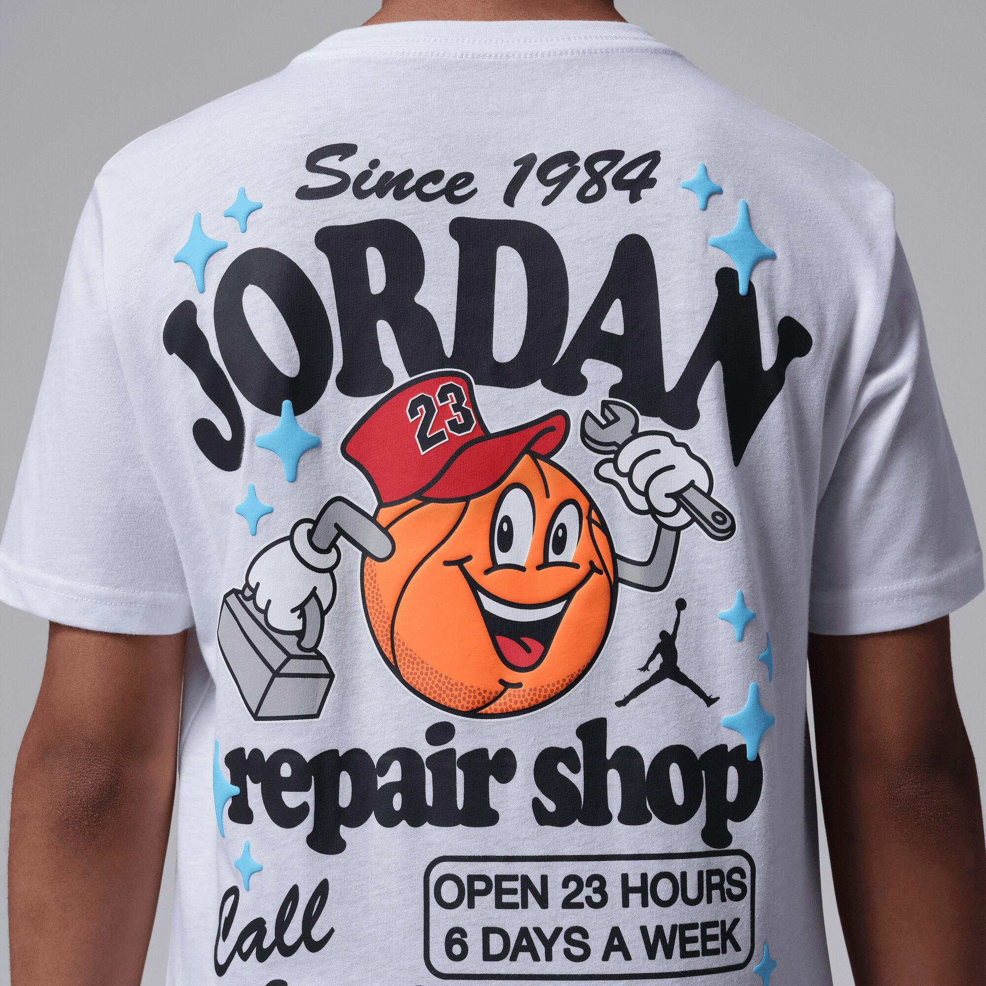 White - Air Jordan - Kids' Rare Air Cotton Short-Sleeve T-Shirt - 5