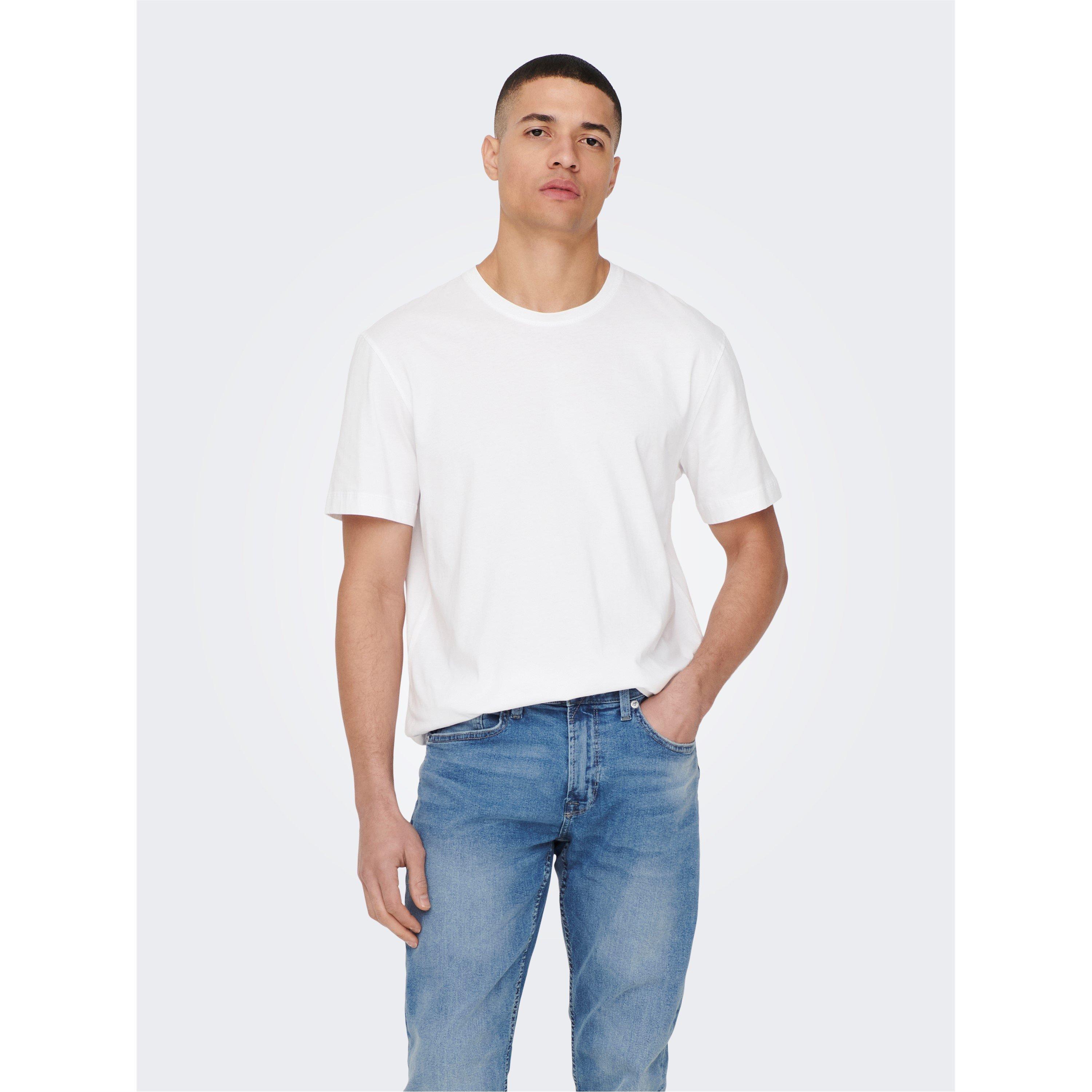 Wit - Only and Sons - Men's Max Life Regular Fit Short-Sleeve T-Shirt - 1