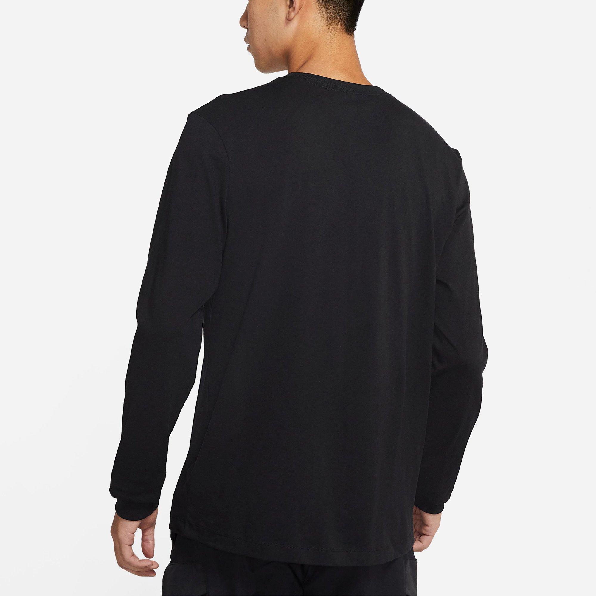 Black/White - Nike - Sportswear Mens Long-Sleeve T-Shirt - 4