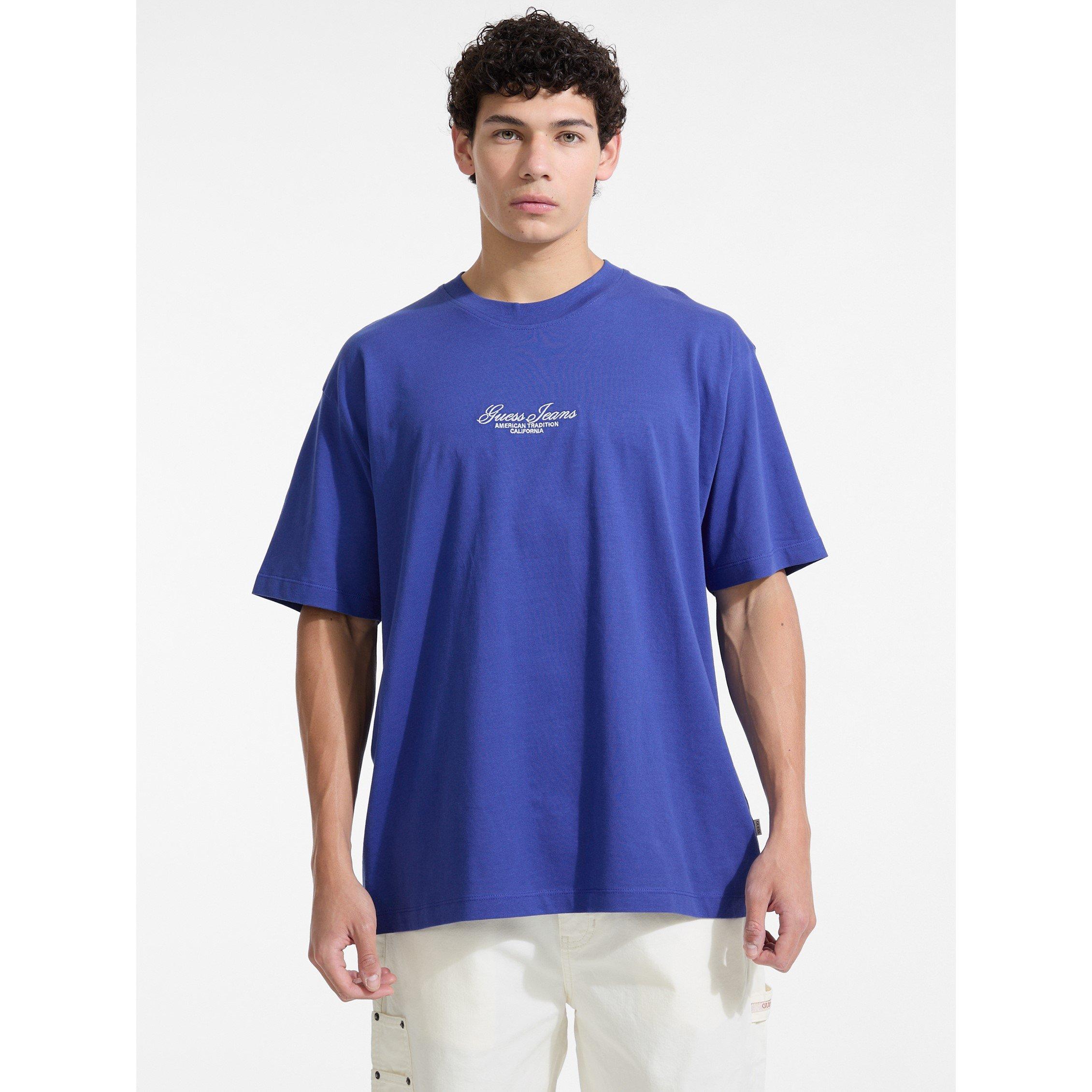 Regal Blue G7CB - Guess - Men's Script Regular Fit T-Shirt - 1