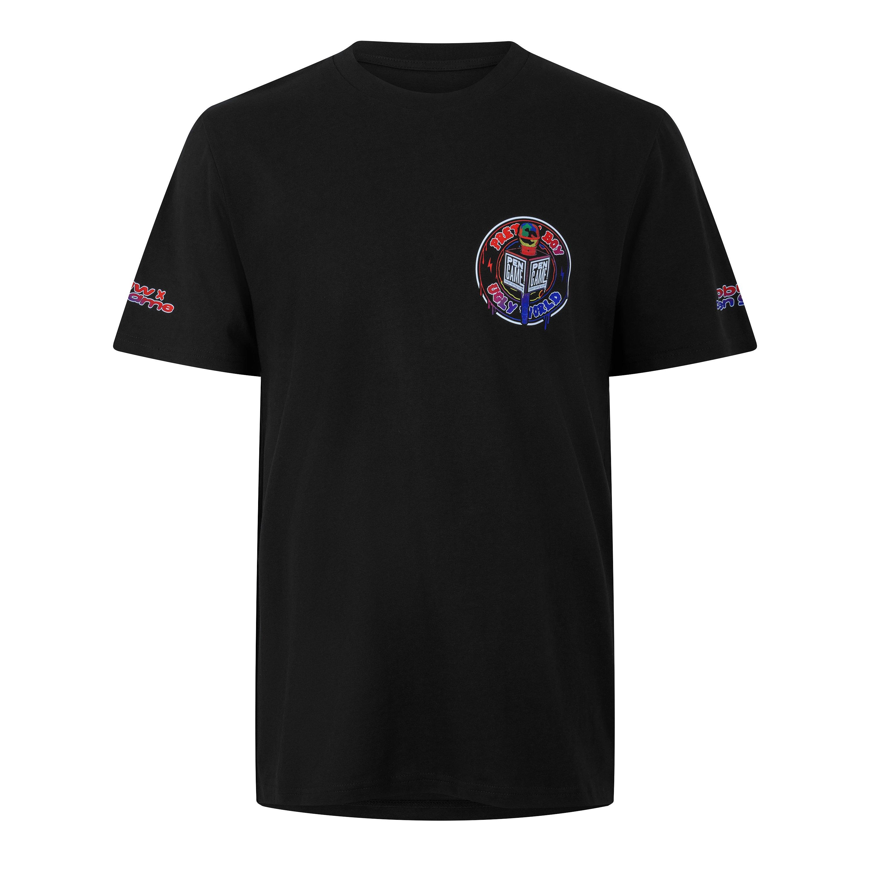 Black - Pretty Boy Ugly World - PBUW X PenGame Tee Sn64 - 1