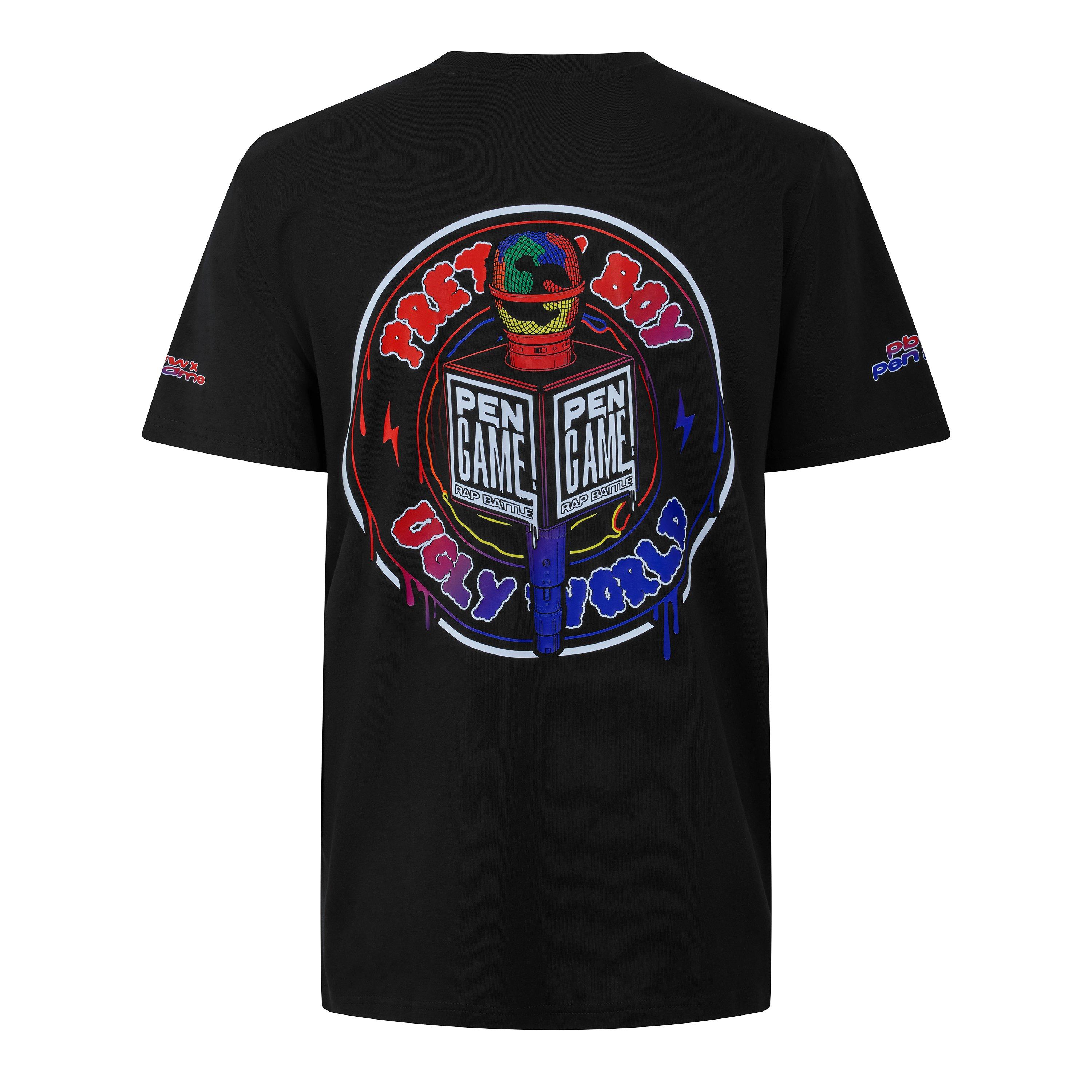 Black - Pretty Boy Ugly World - PBUW X PenGame Tee Sn64 - 2