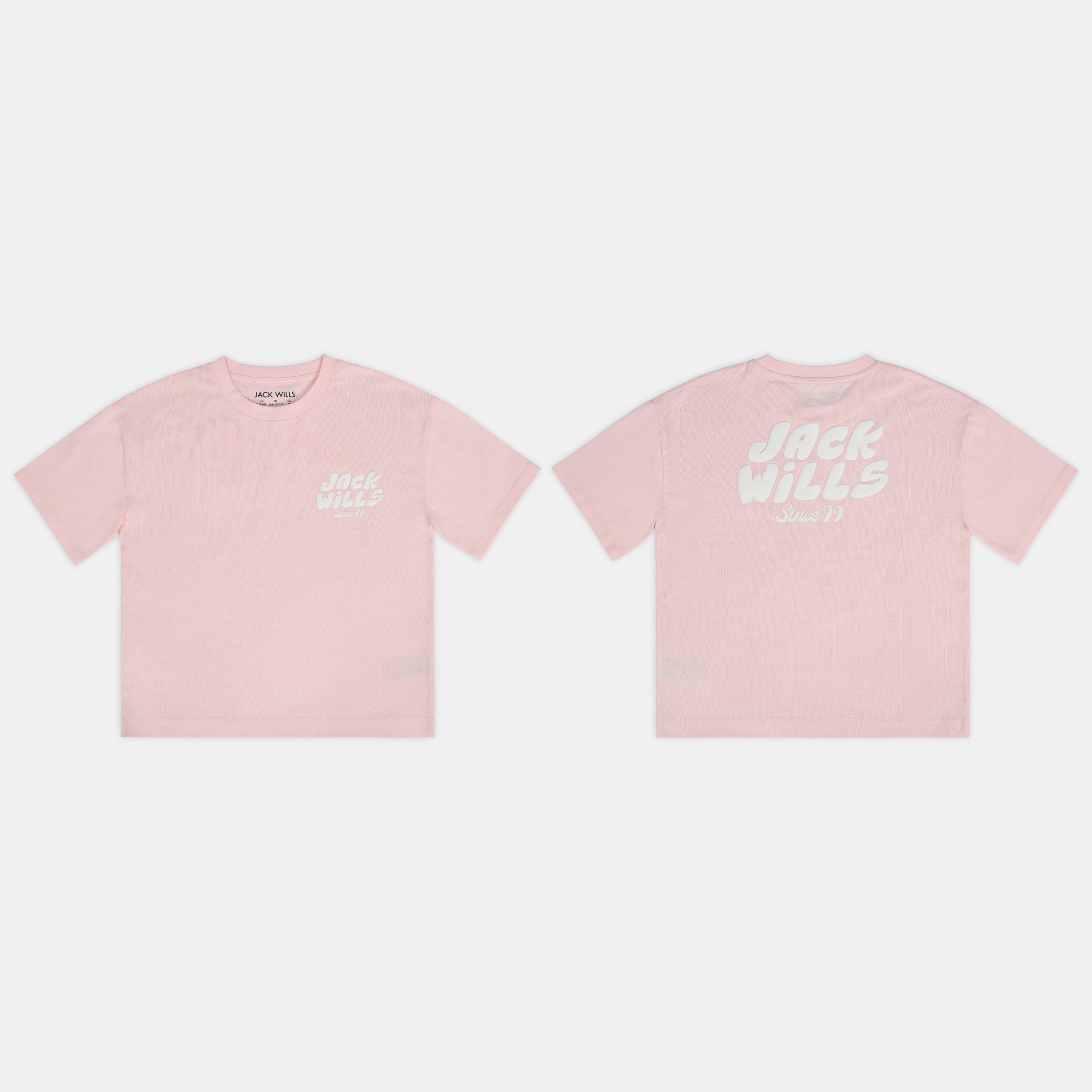 Roze - Jack Wills - Kids' Cotton Short Sleeve Crew Neck T-Shirt - 3