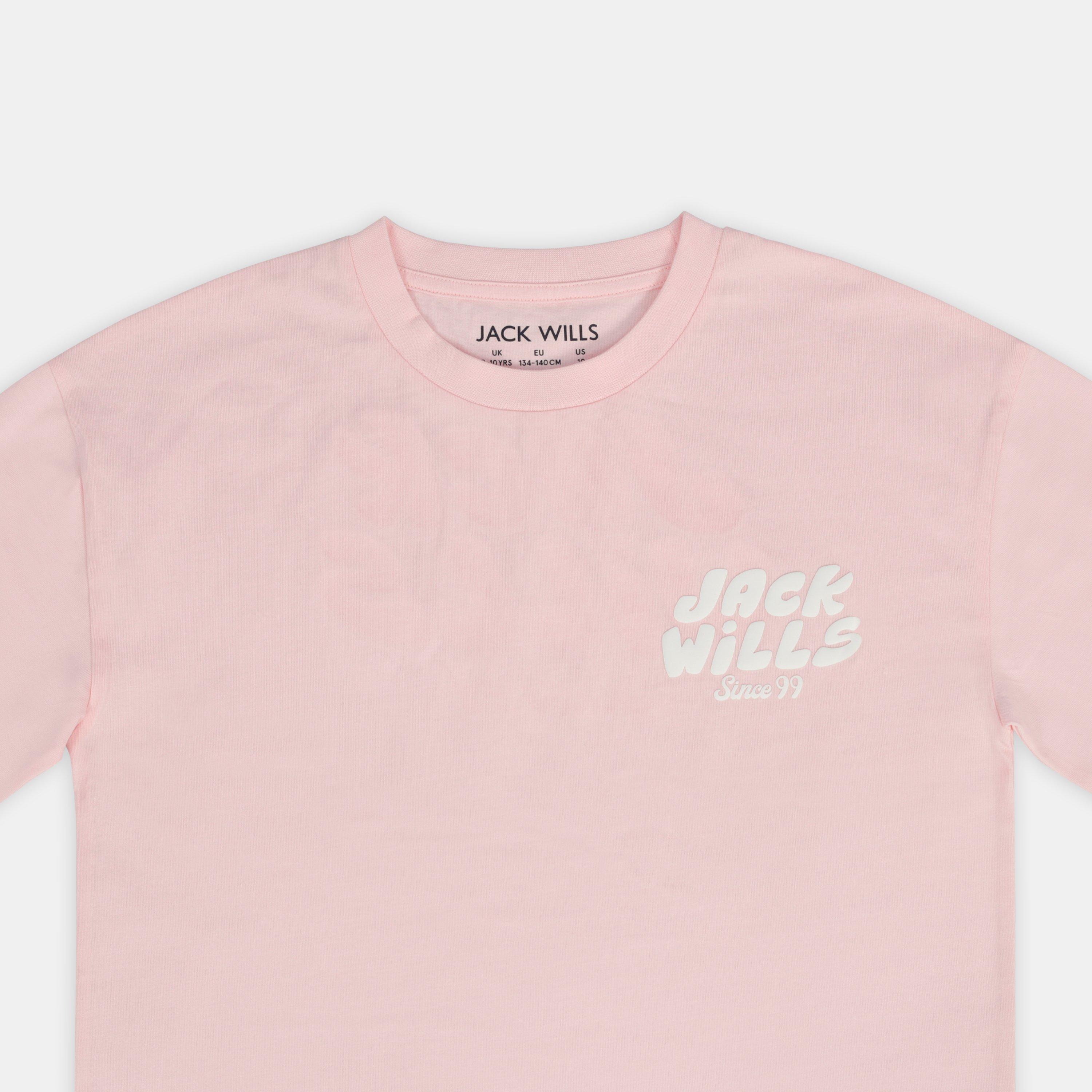 Roze - Jack Wills - Kids' Cotton Short Sleeve Crew Neck T-Shirt - 4