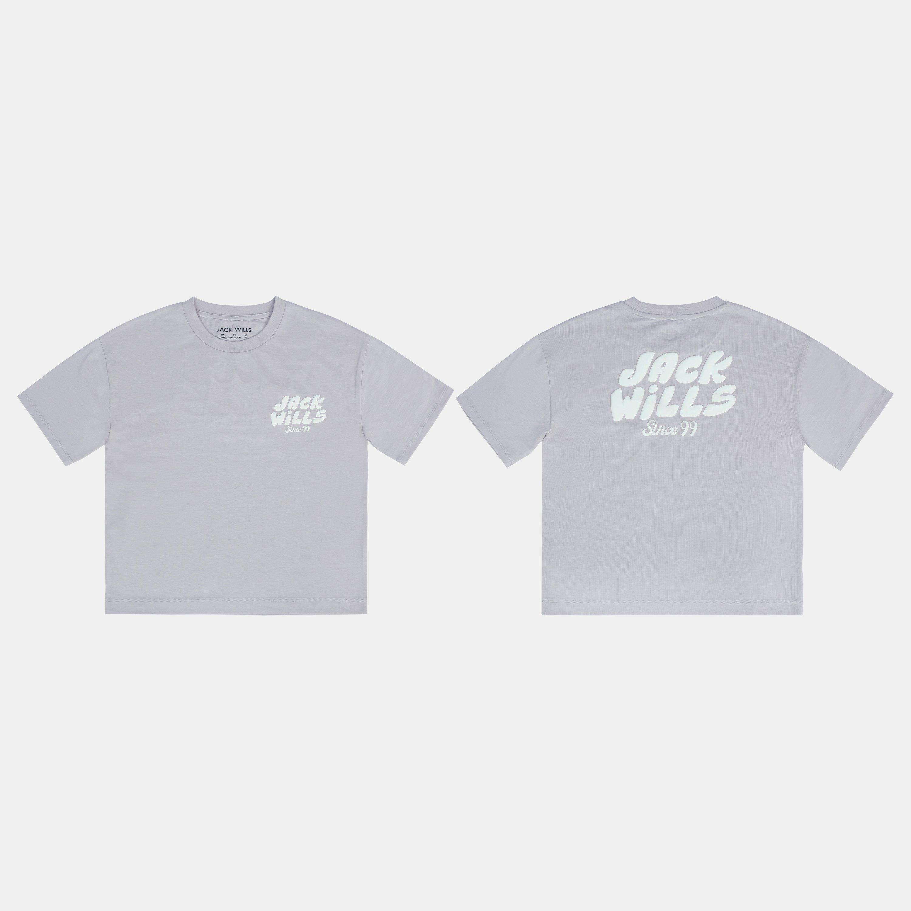 Lilac - Jack Wills - Kids' Cotton Short Sleeve Crew Neck T-Shirt - 3