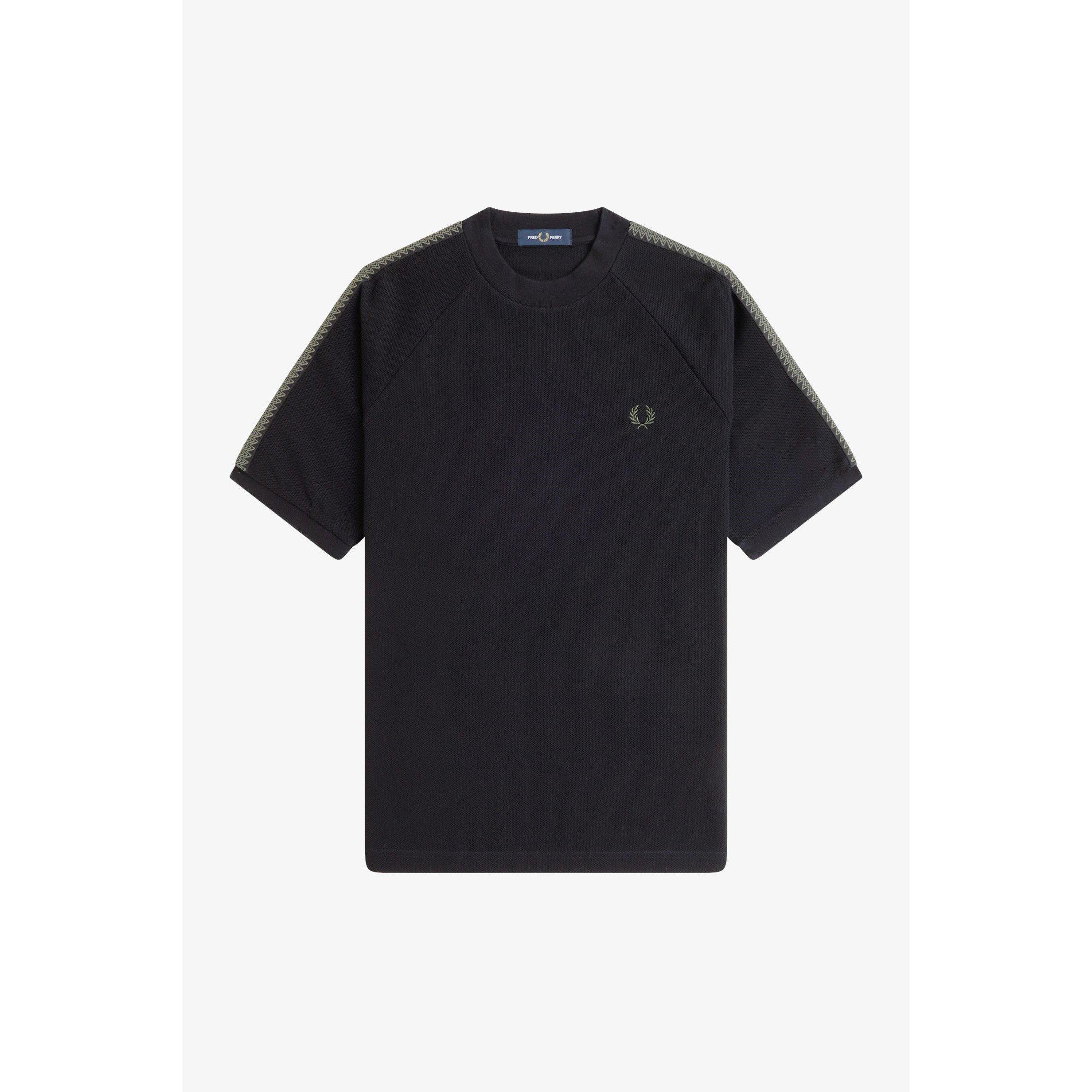 Fred Perry Men's Black 102 Side Tape T-Shirt - XL