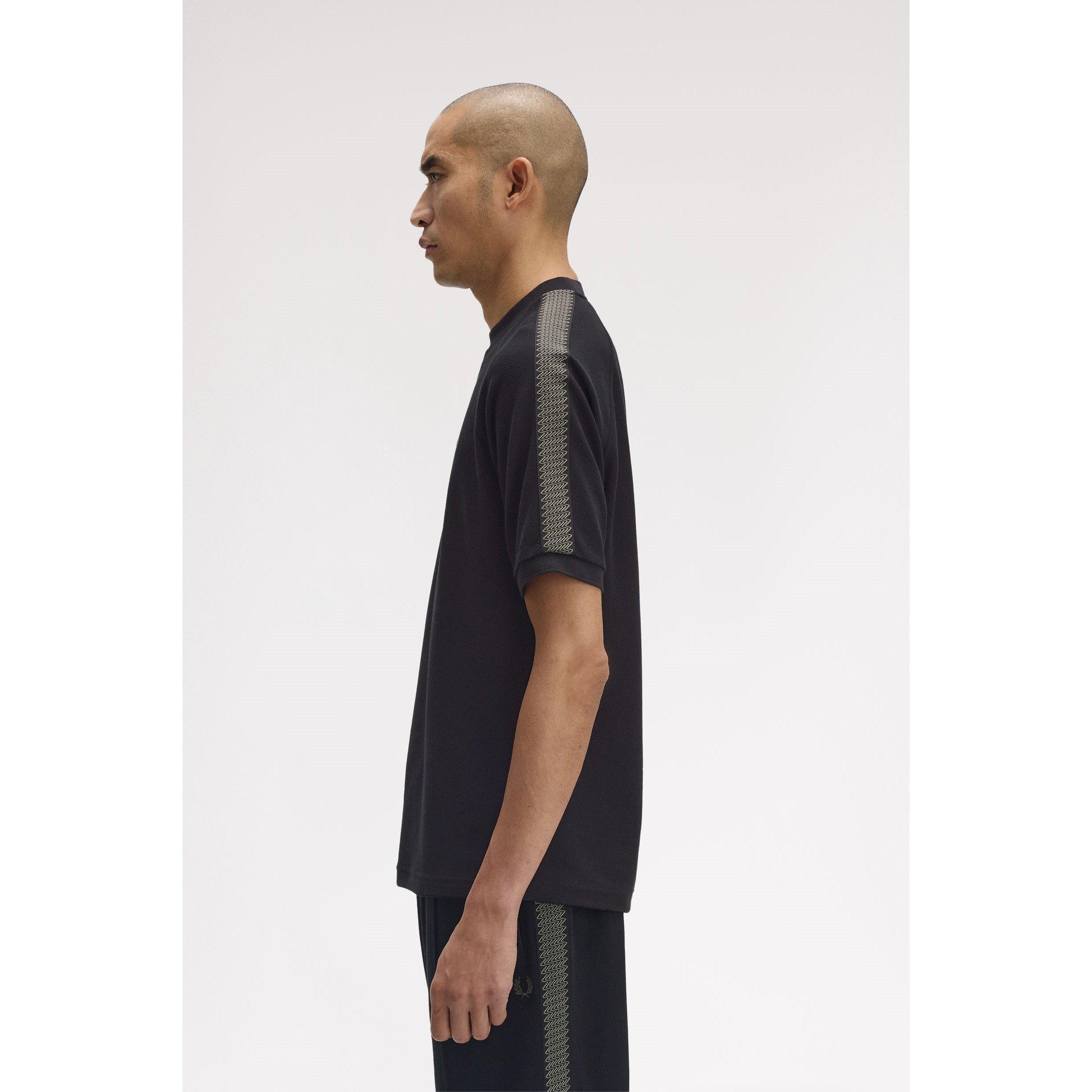 Black 102 - Fred Perry - Men's Side Tape Regular Fit T-Shirt - 4