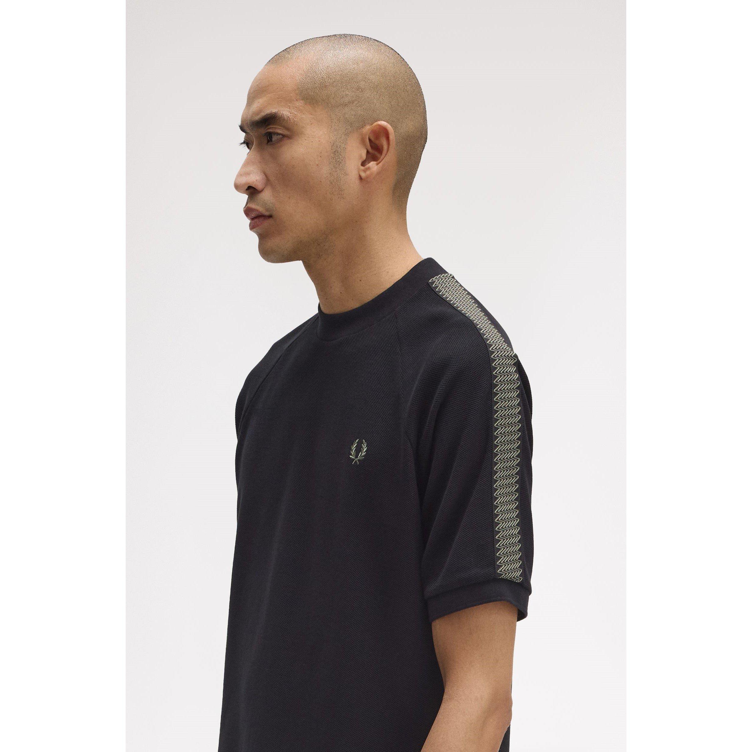 Black 102 - Fred Perry - Men's Side Tape Regular Fit T-Shirt - 5