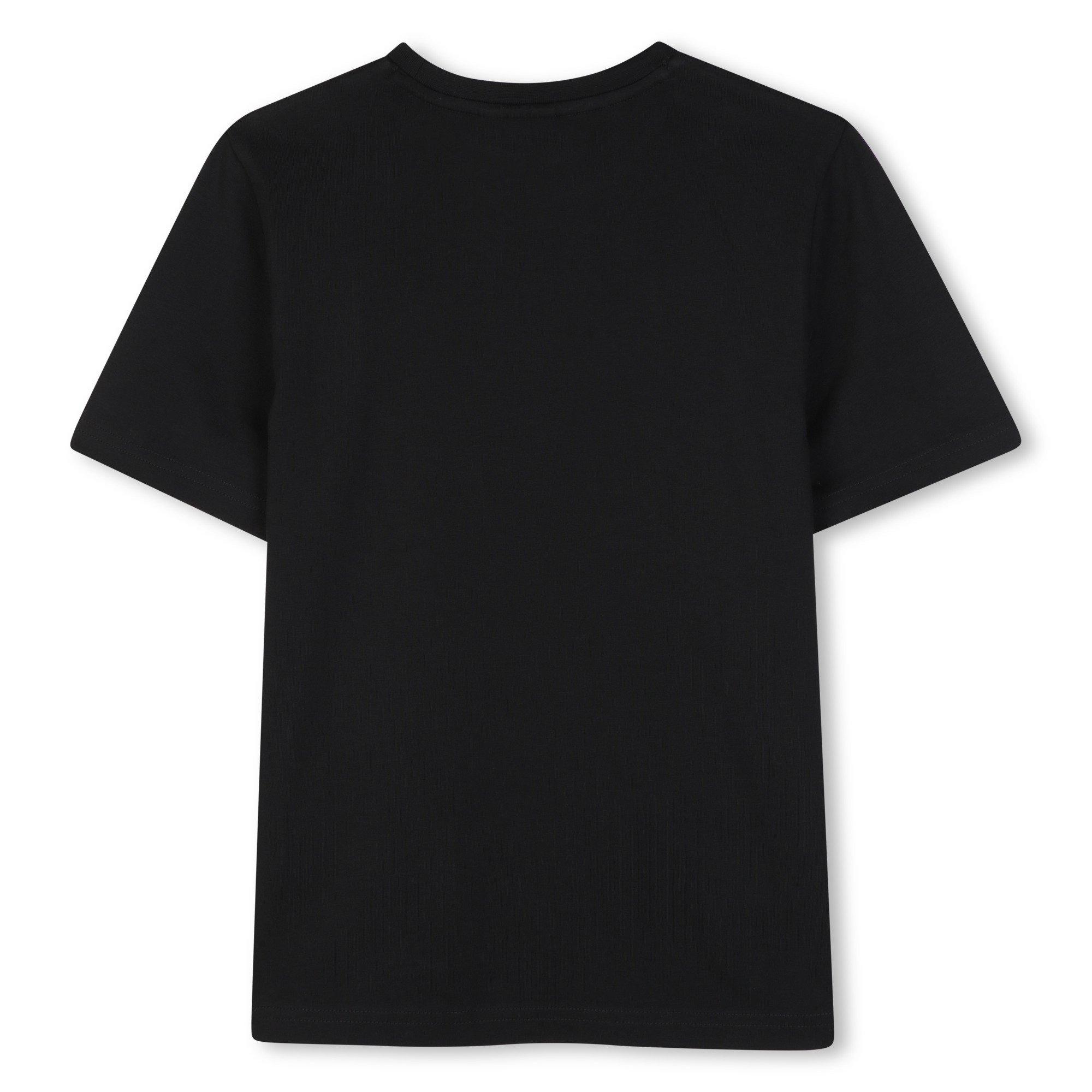 Black - Boss - Kids' Multi Logo Cotton Crew-Neck Short-Sleeve T-Shirt - 2