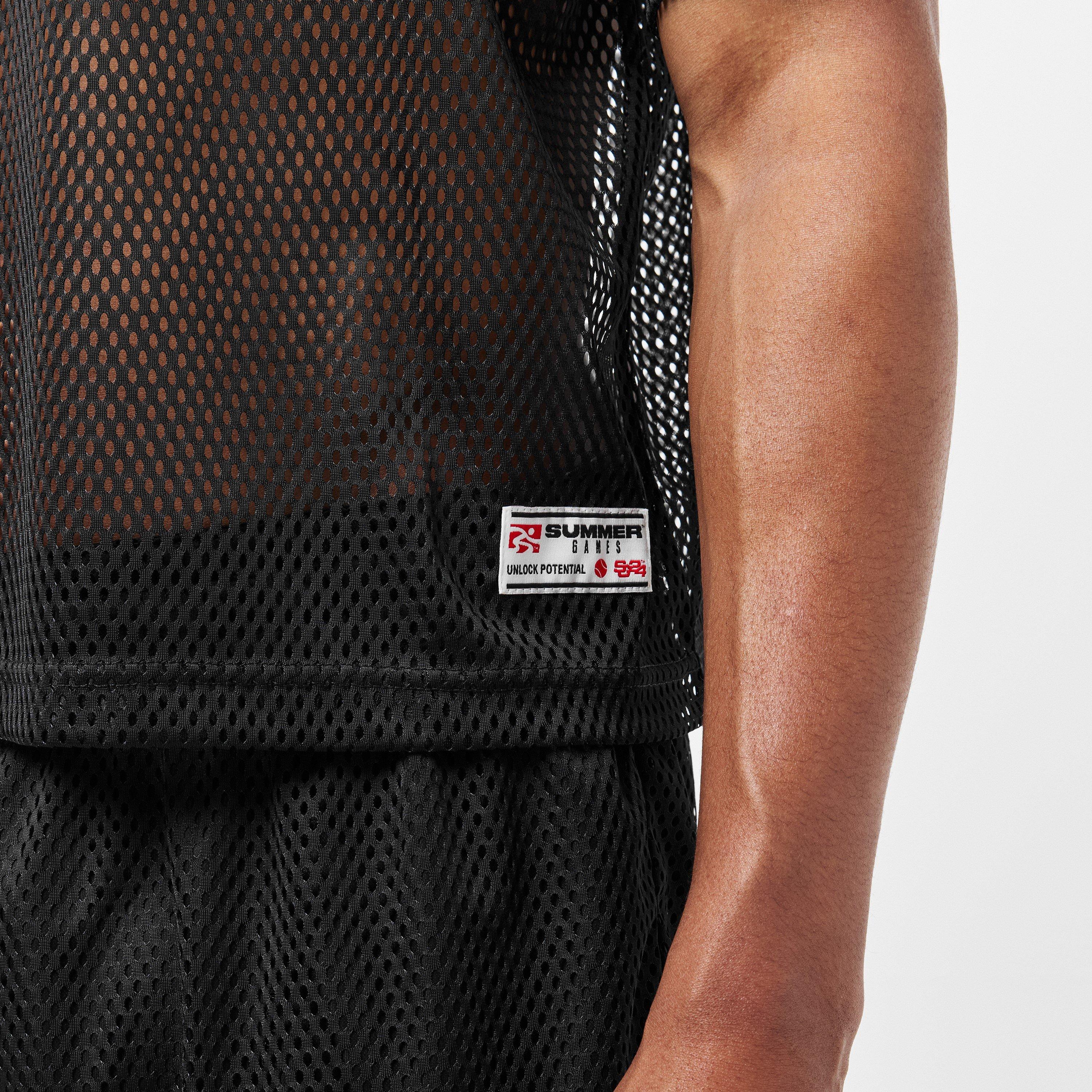 Black - Summer Games - Men's Oversized Mesh T-Shirt - 5