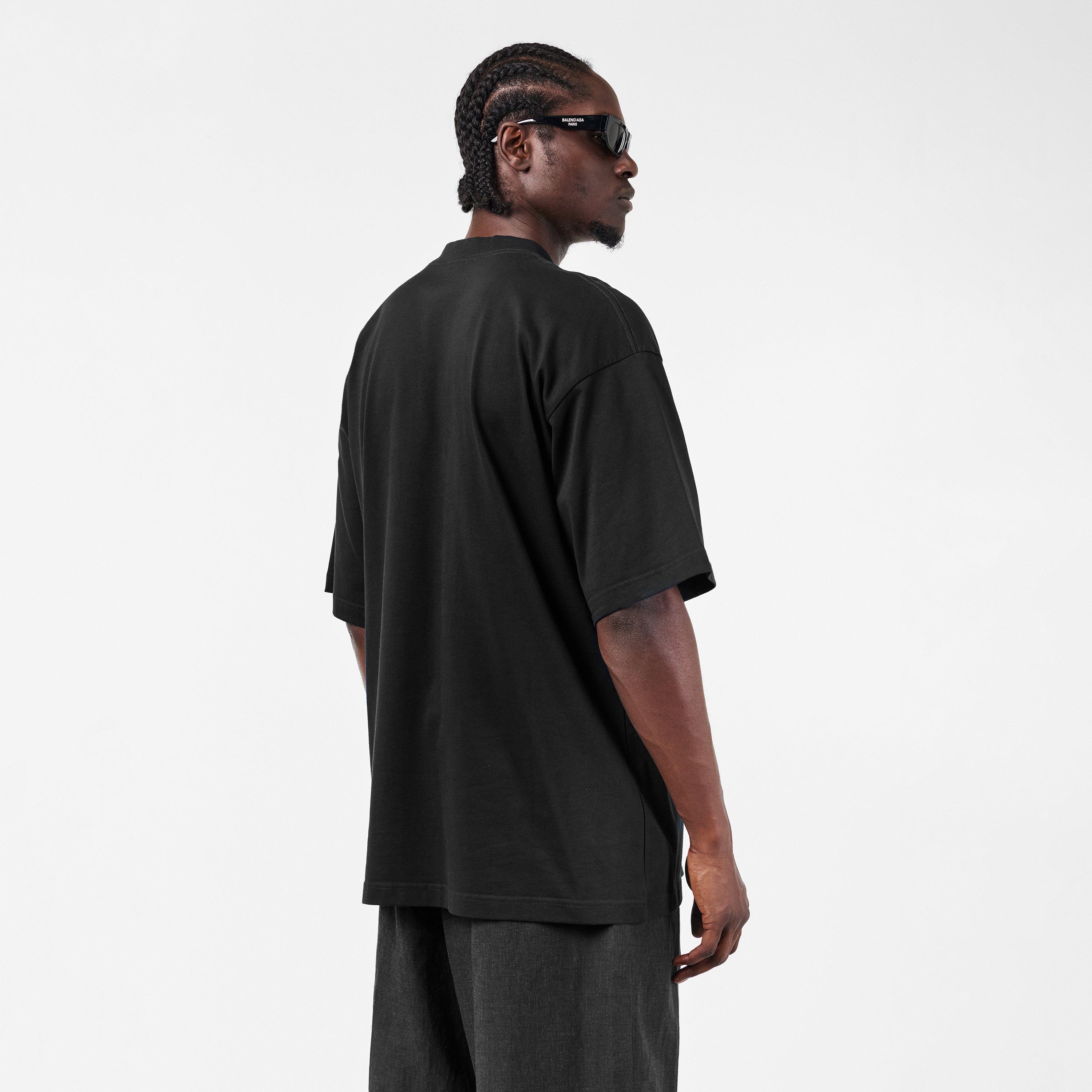 Black - Balenciaga - Men's Oversized T-Shirt, Design - 4