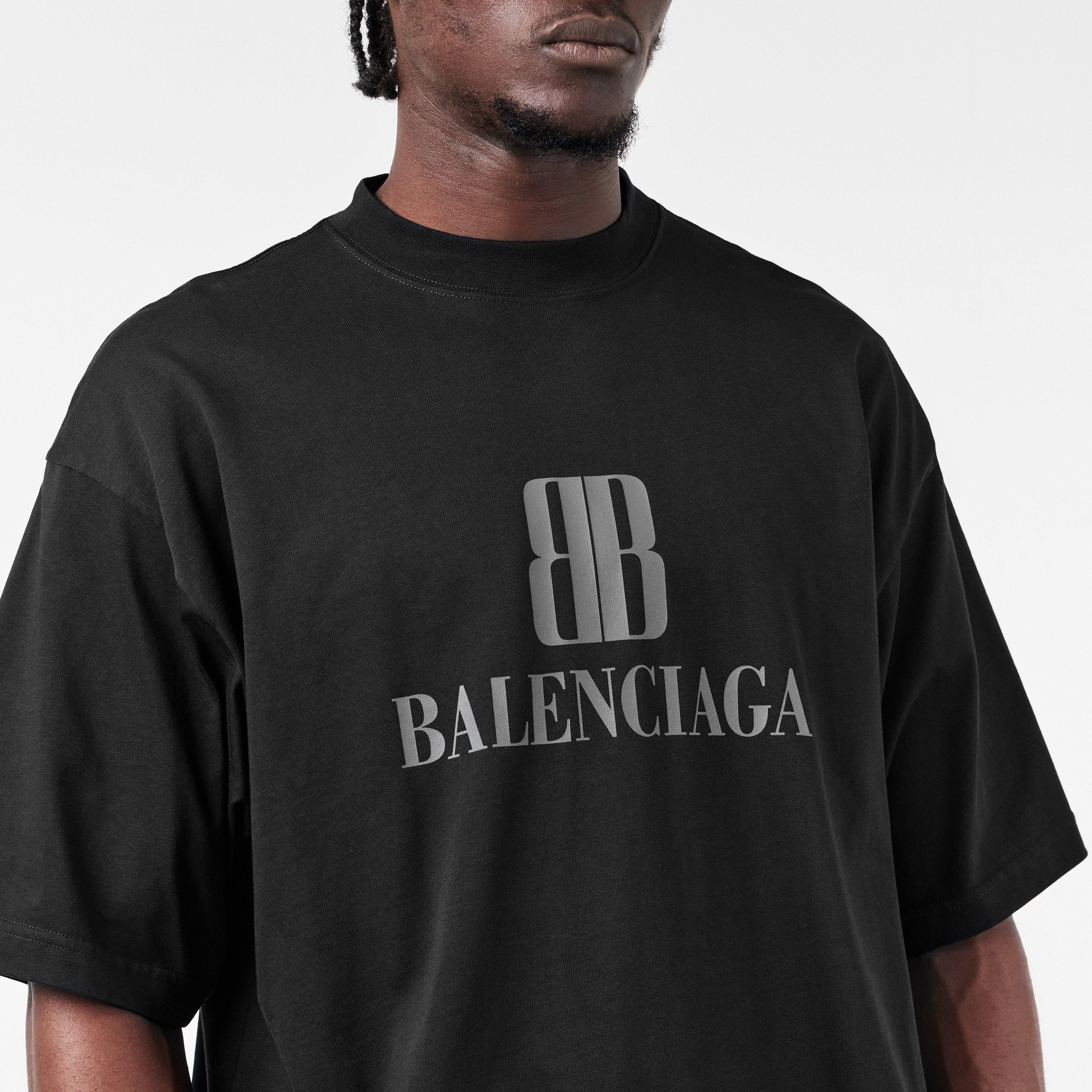 Black - Balenciaga - Men's Oversized T-Shirt, Design - 5