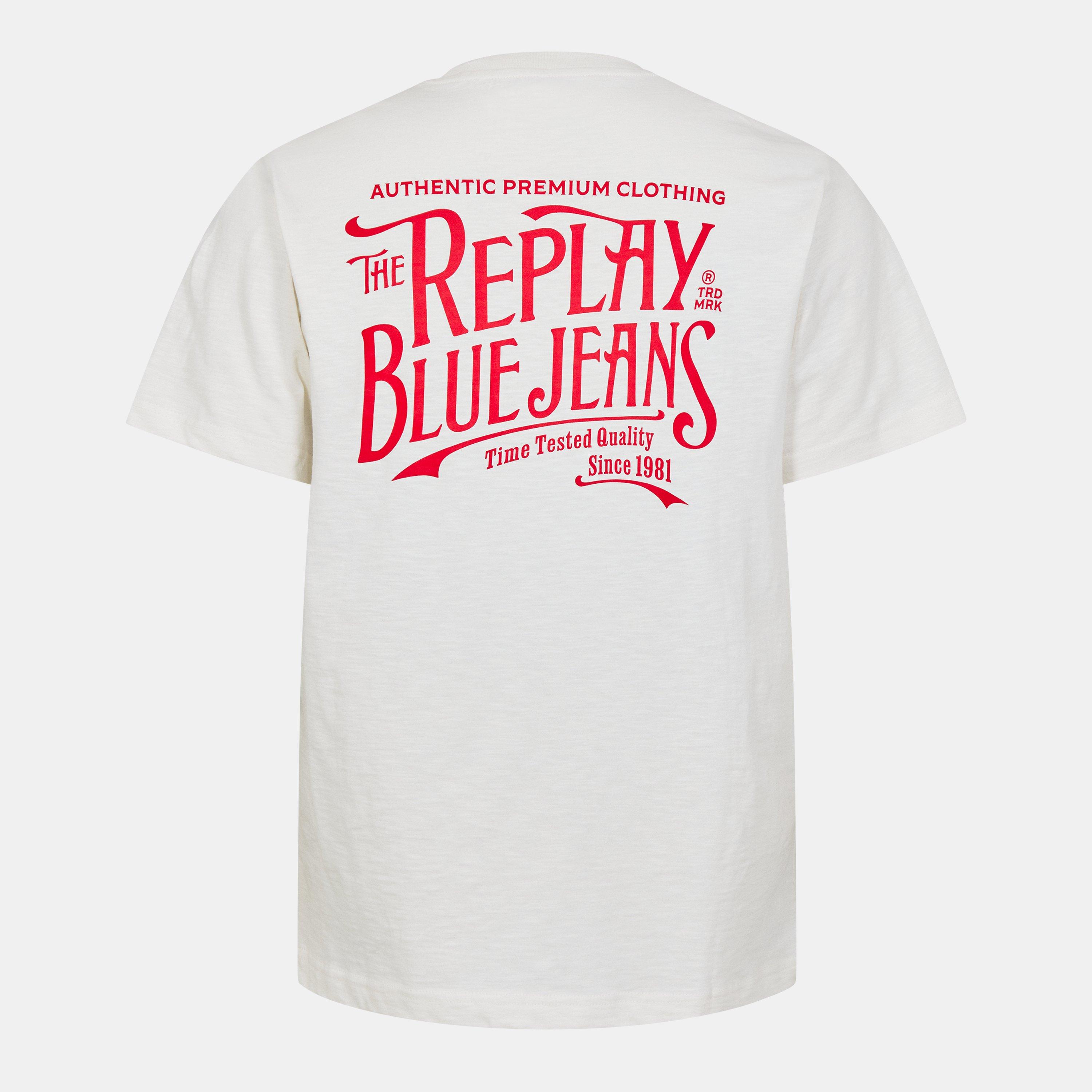 White - Replay - Back Jeans T-Shirt - 2