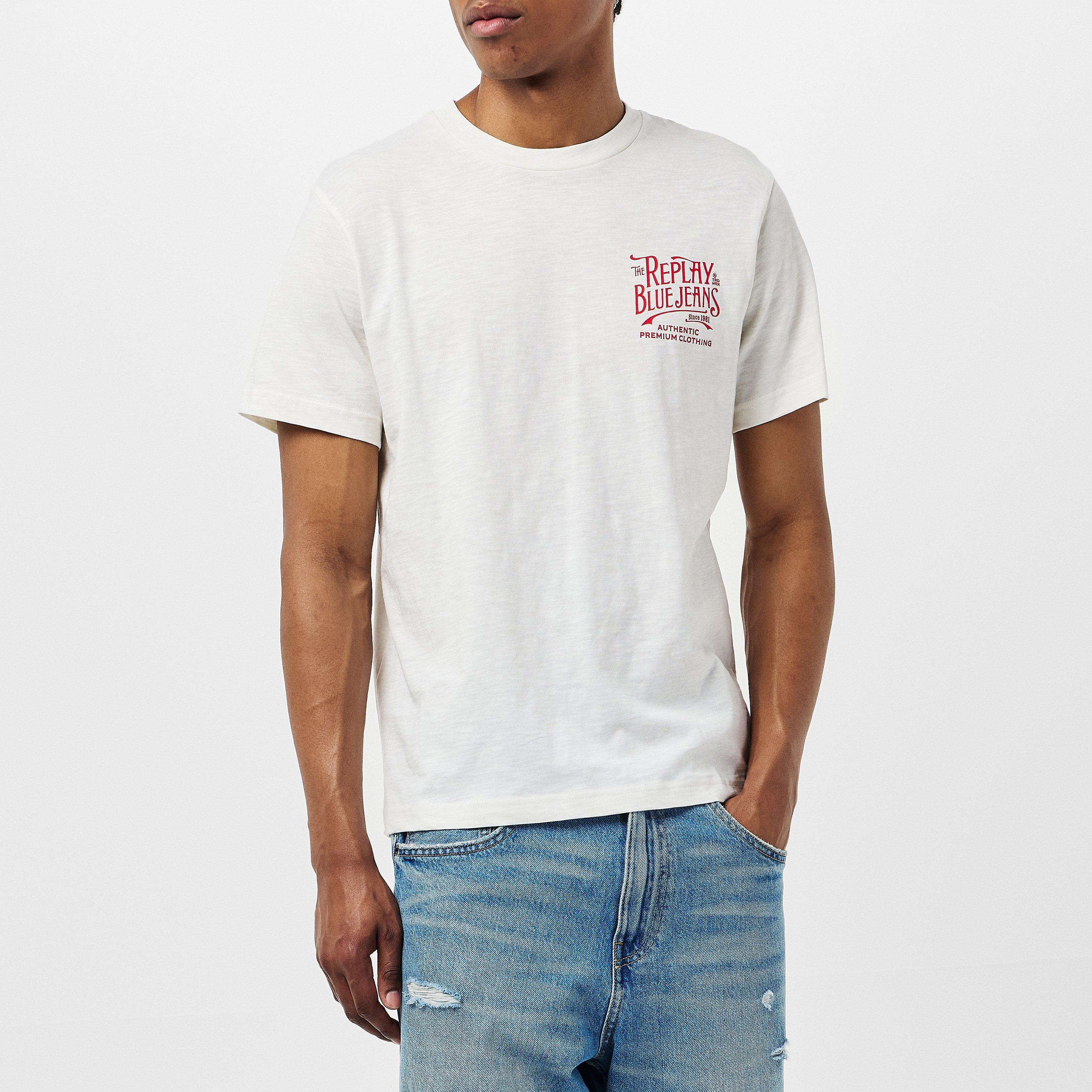 White - Replay - Back Jeans T-Shirt - 3