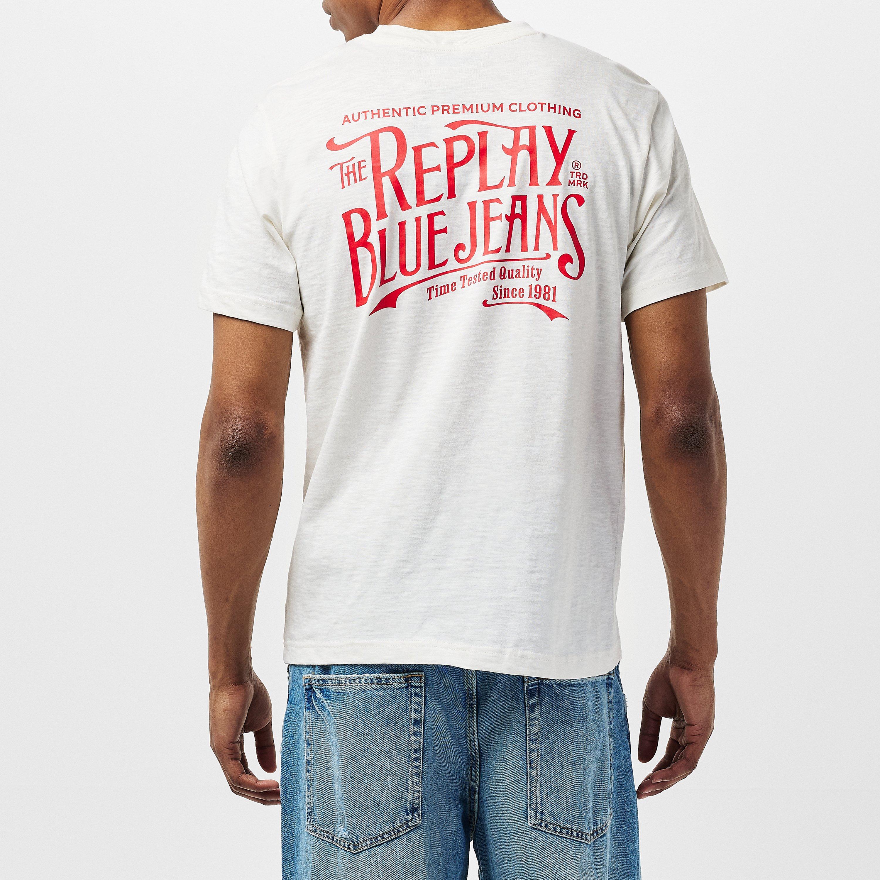 White - Replay - Back Jeans T-Shirt - 4