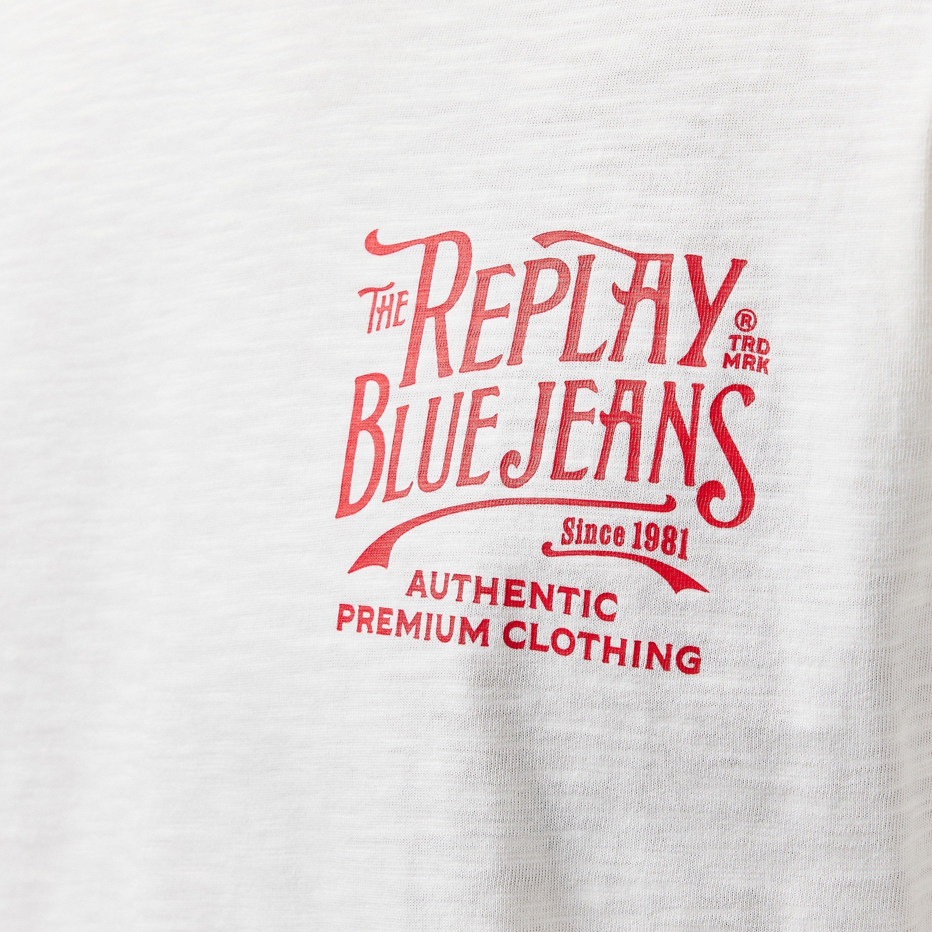 White - Replay - Back Jeans T-Shirt - 5