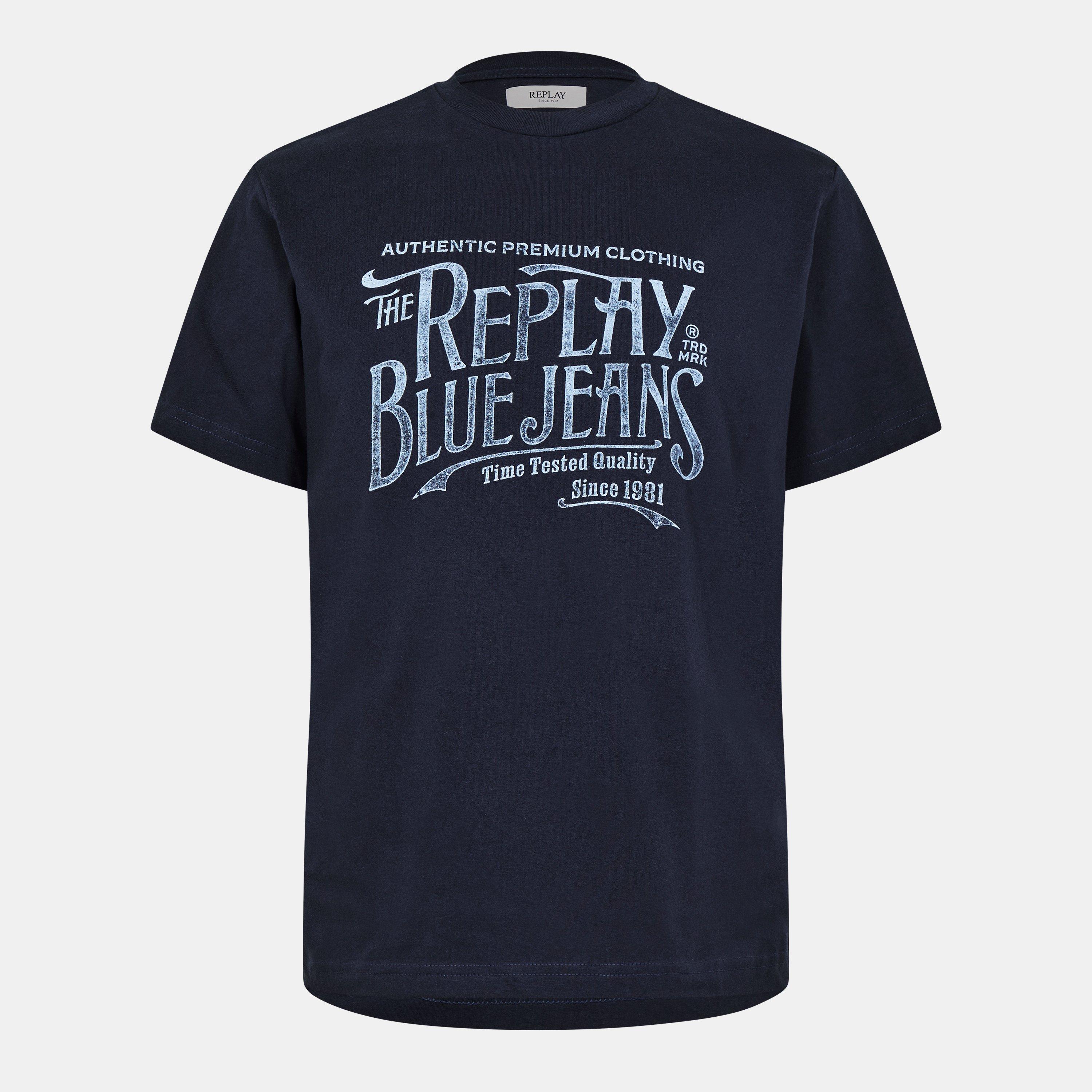 Marineblå - Replay - Blue Jeans T-Shirt - 1