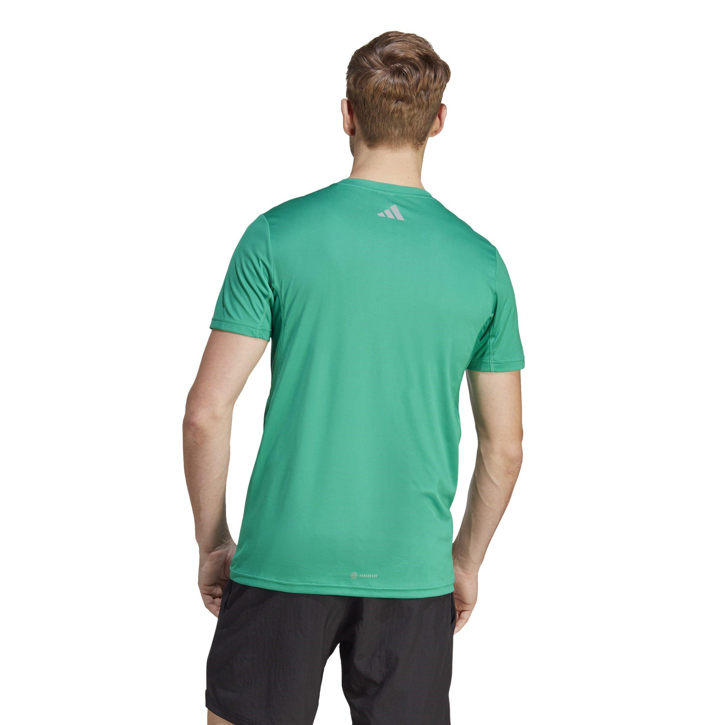 Court Green - adidas - Run Icons 3 Bar Logo T-Shirt Mens - 3