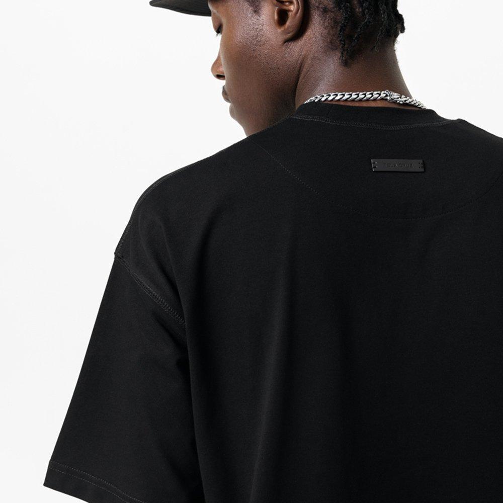 Washed Black - Tela Cruz - Men's Oversized T-Shirt - 4