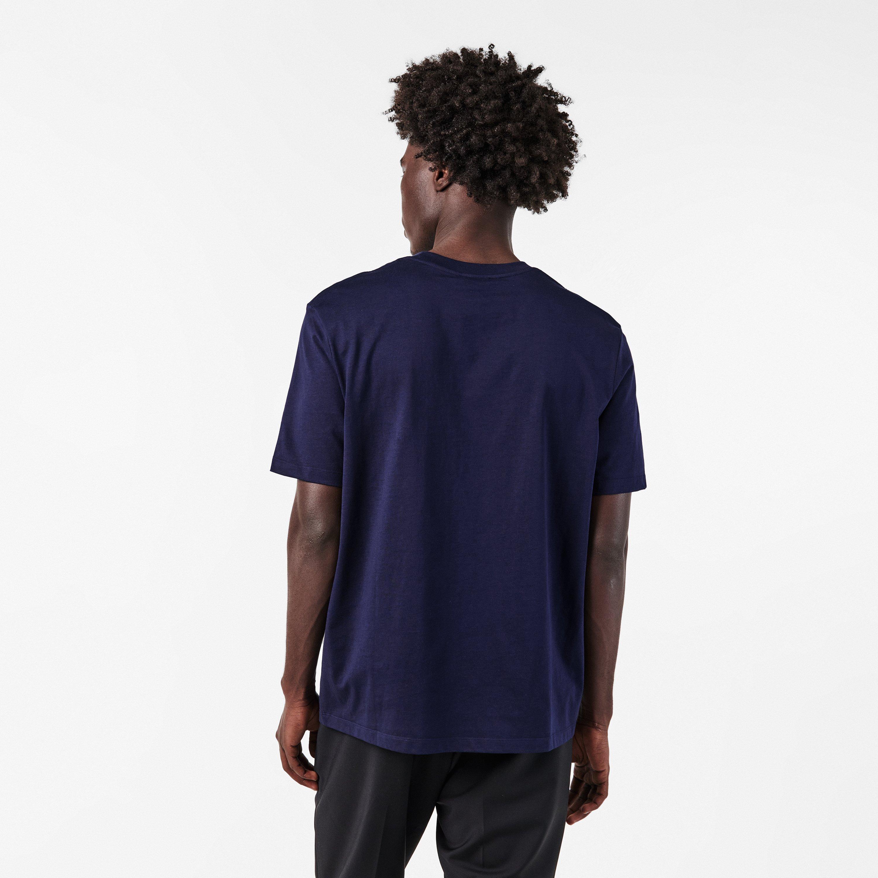 Navy/Red - Balmain - Men's Logo Regular Fit T-Shirt - 4