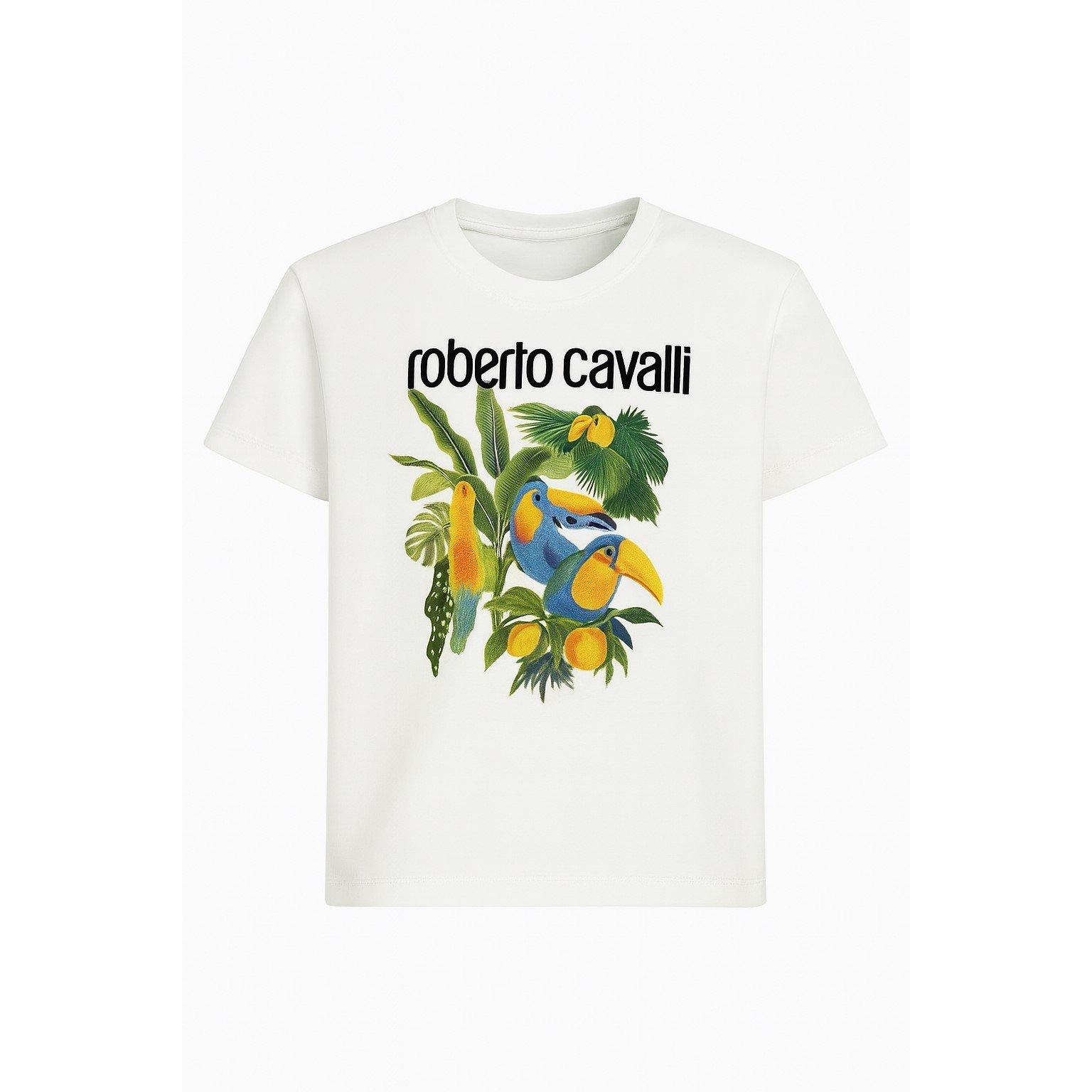 Roberto Cavalli  Kids' Logo T-Shirt - MF1White - Size 6Y
