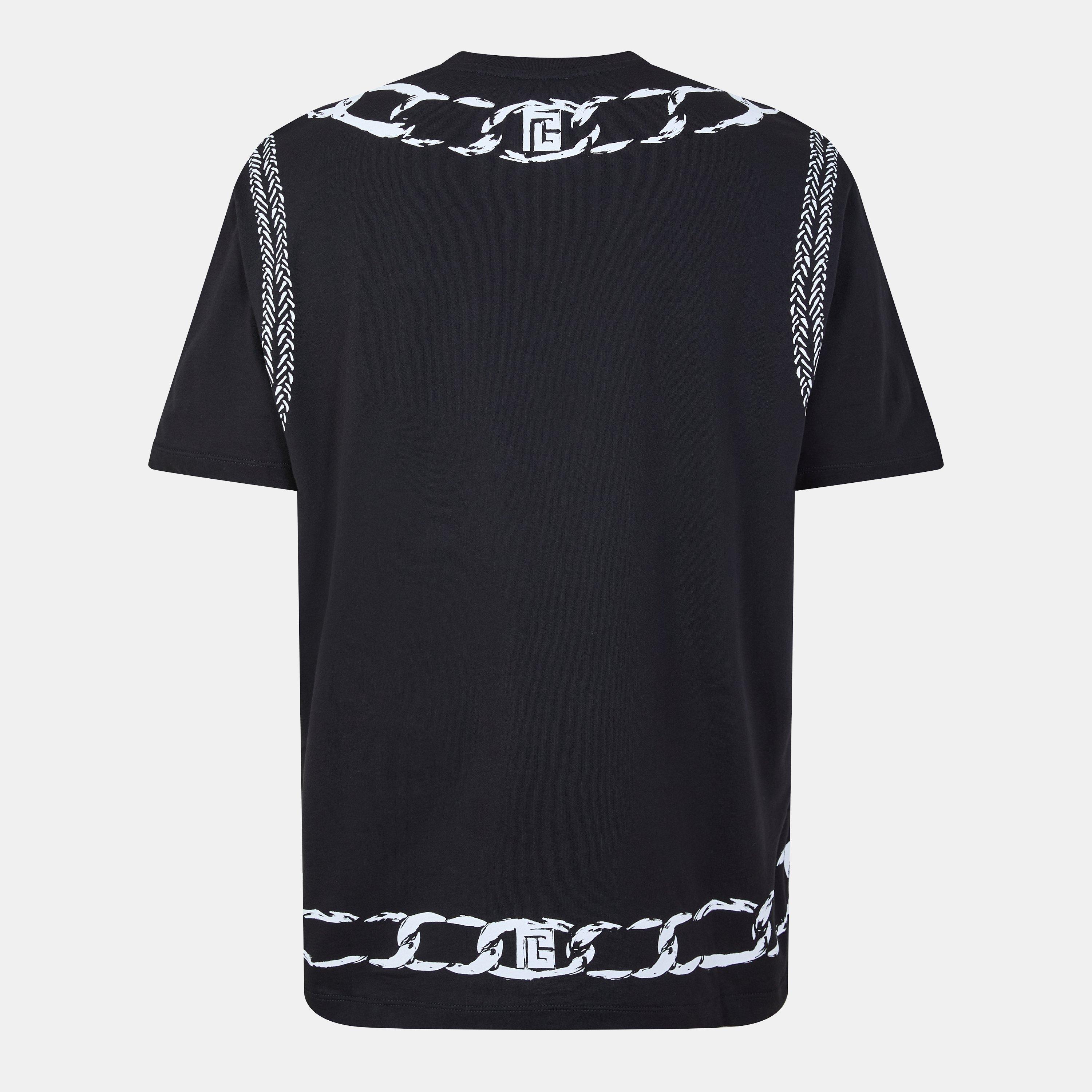 Black/White - Balmain - Men's Foulard Regular Fit T-Shirt - 2