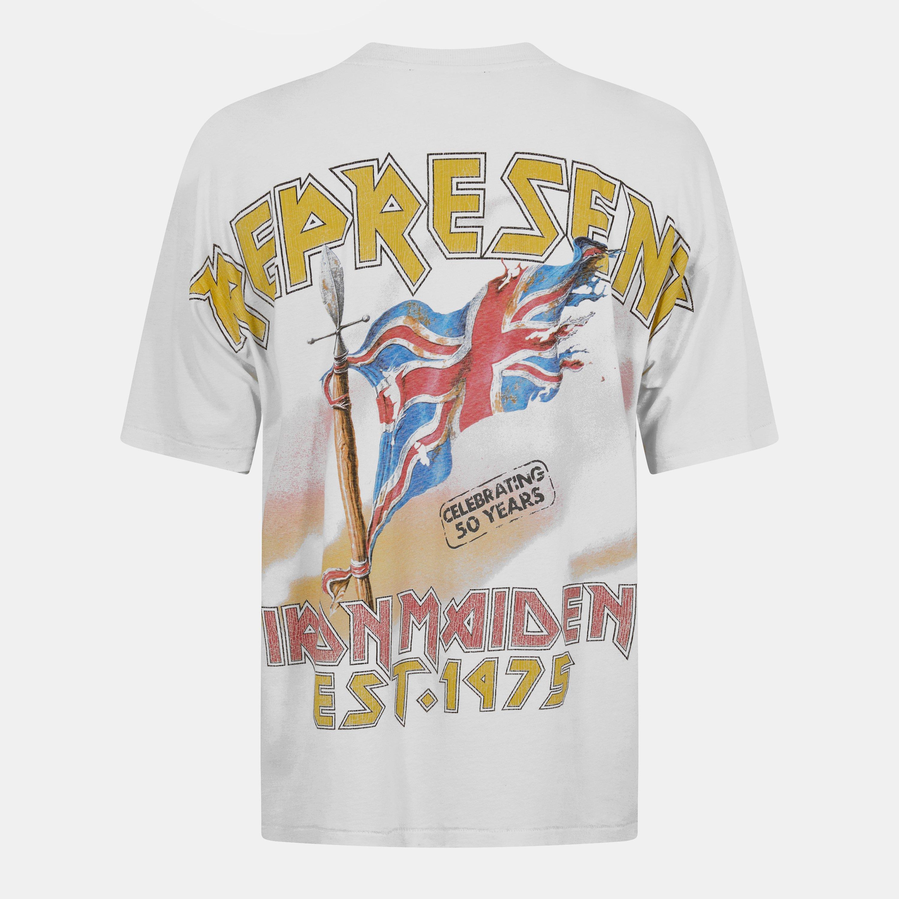 Flat White - Represent - Men's x Iron Maiden Bold Fashion Heavy Metal T-Shirt - 2