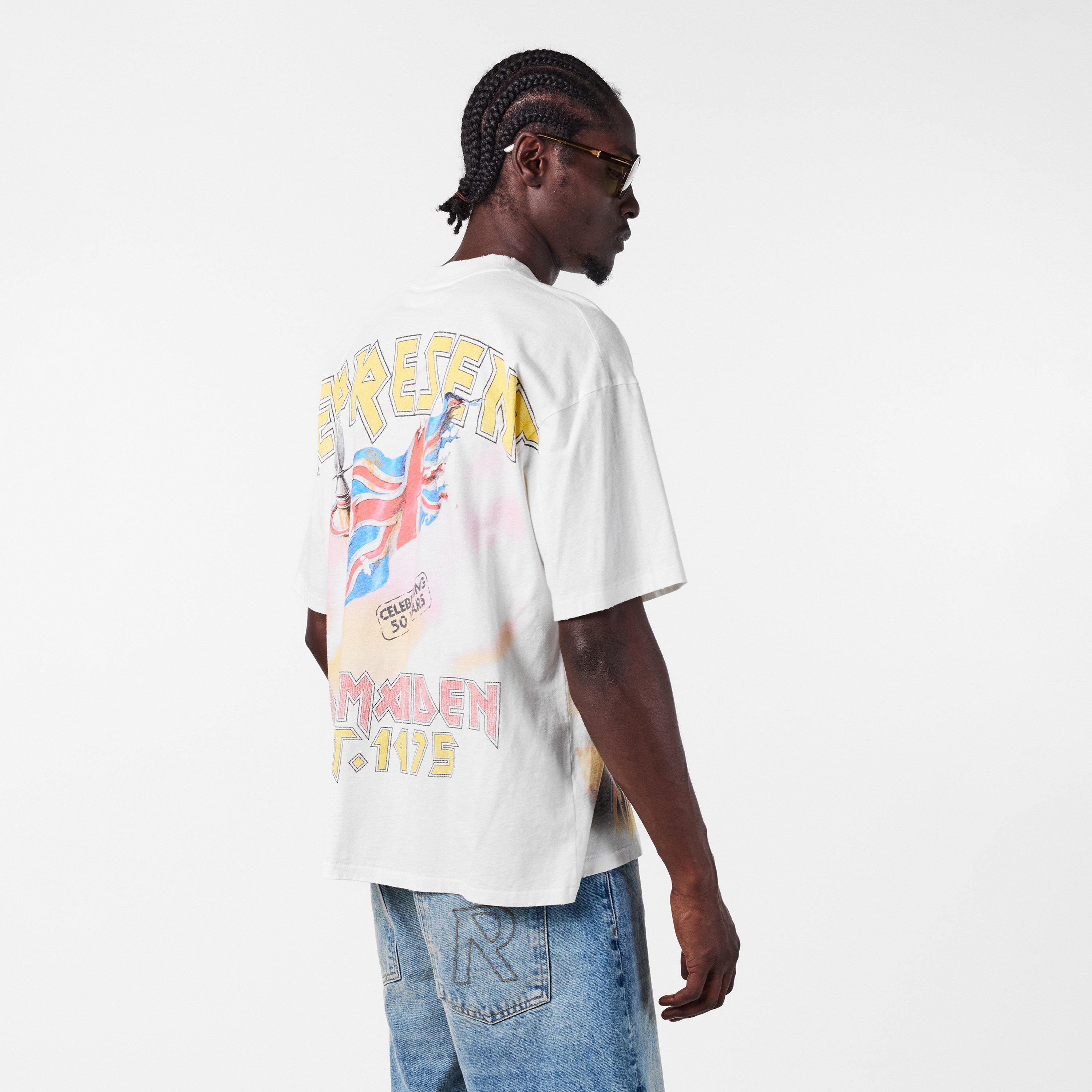 Flat White - Represent - Men's x Iron Maiden Bold Fashion Heavy Metal T-Shirt - 4