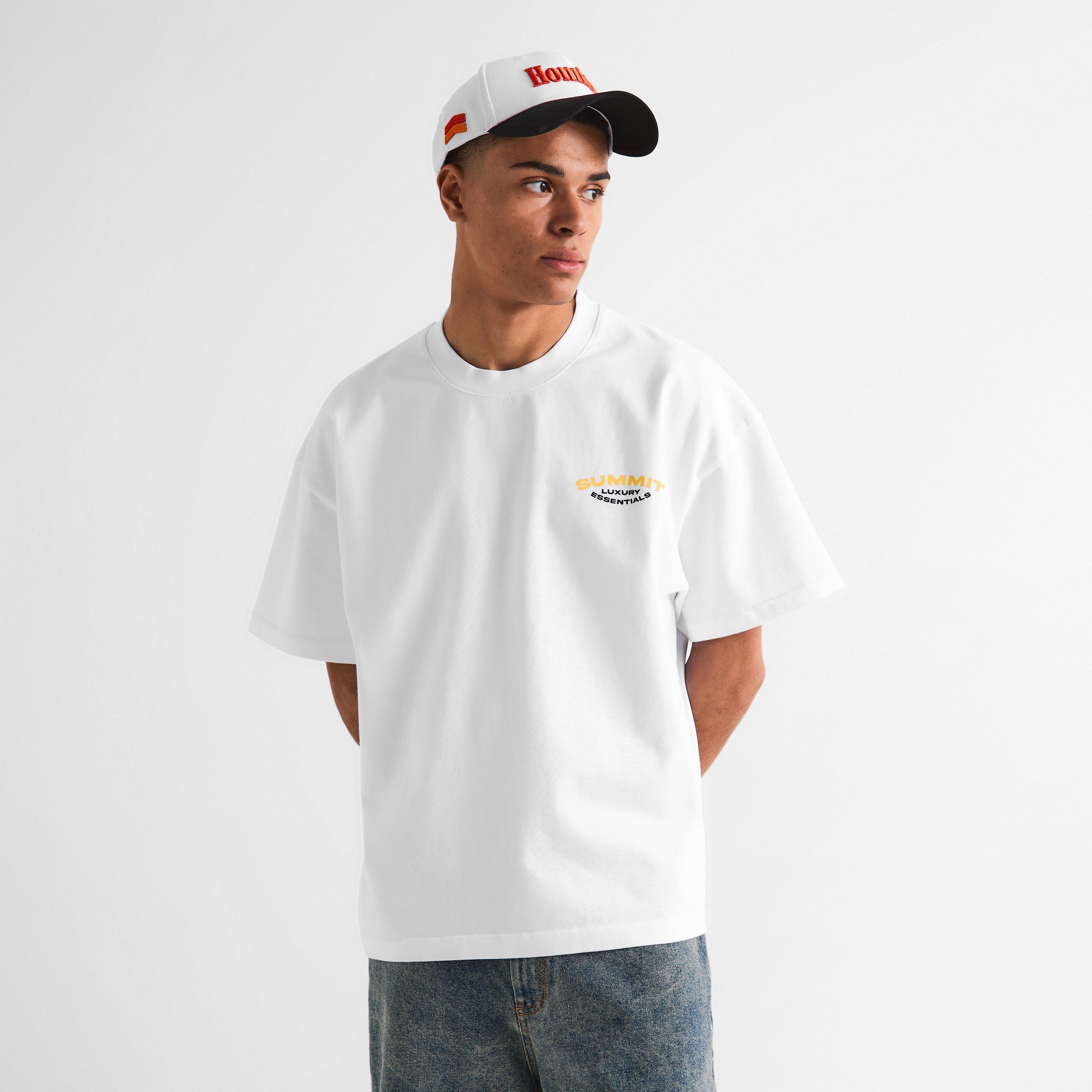 White/Yellow - Summit - Men's Lux Essentials Oversized Fit T-Shirt - 3