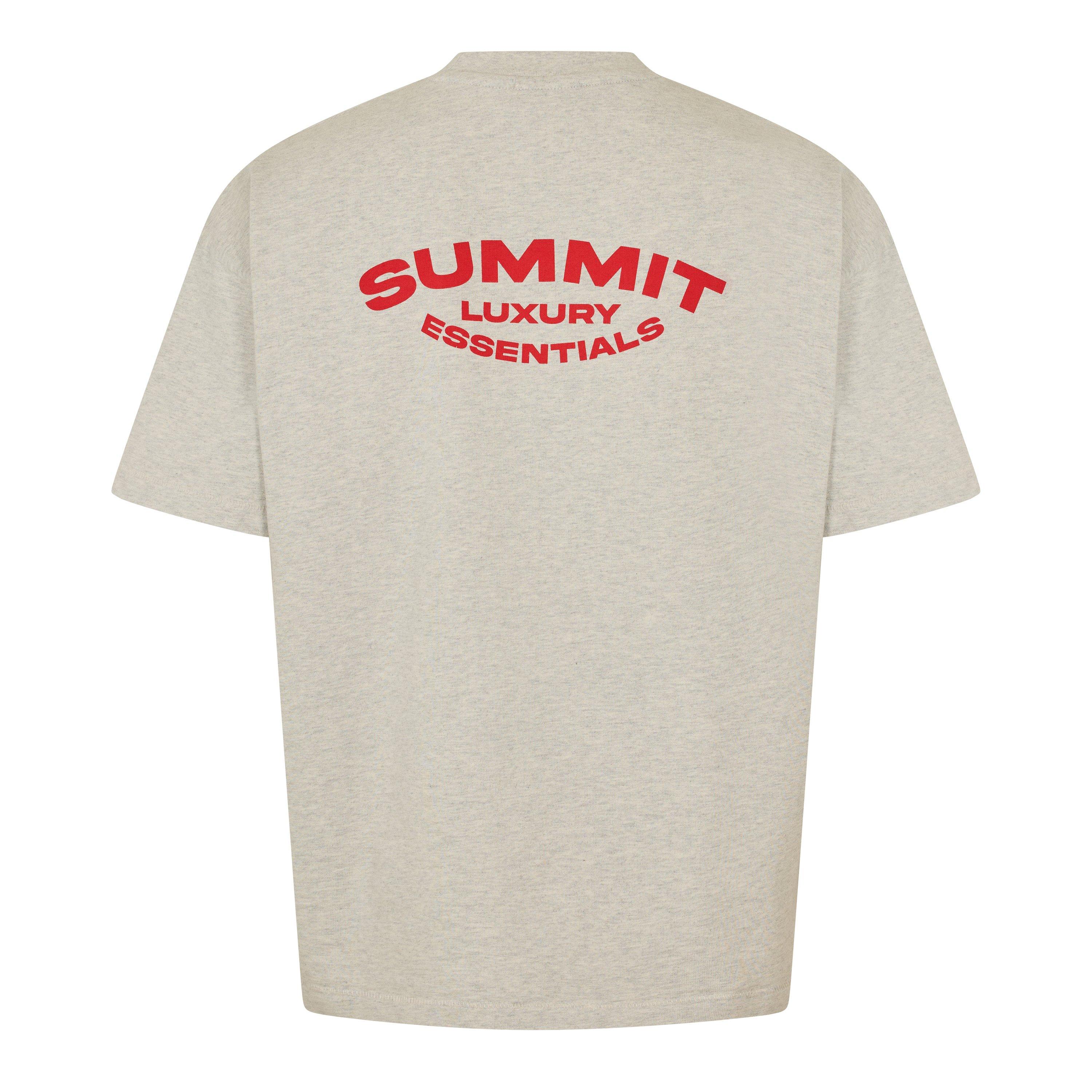 Grey Marl/Red - Summit - Men's Lux Essentials Oversized Fit T-Shirt - 2