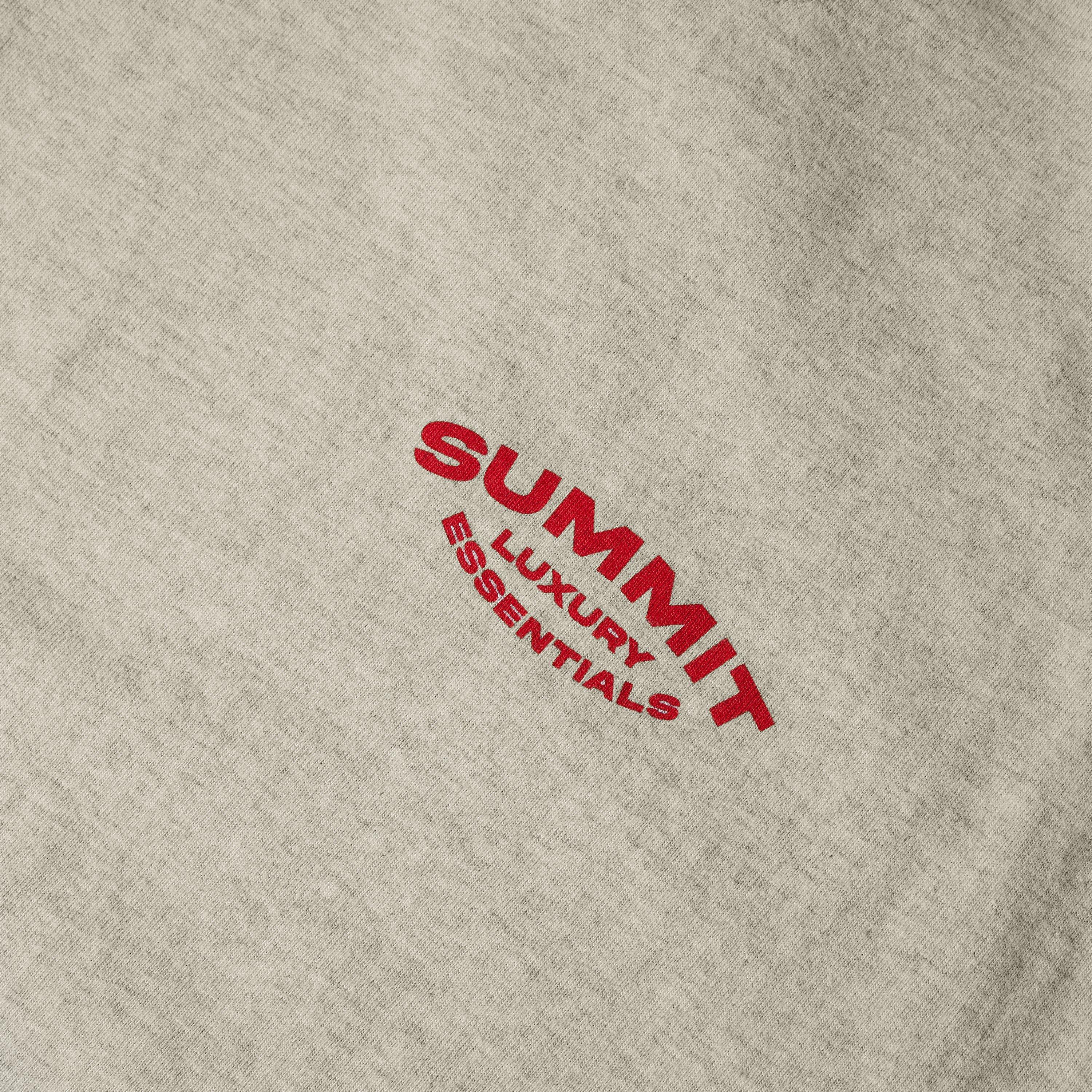 Grey Marl/Red - Summit - Men's Lux Essentials Oversized Fit T-Shirt - 3