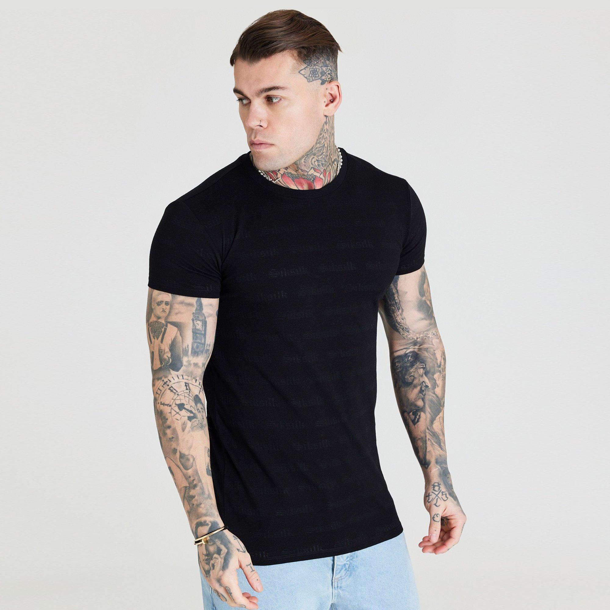 Black - SikSilk - Men's Regular Fit T-Shirt - 2