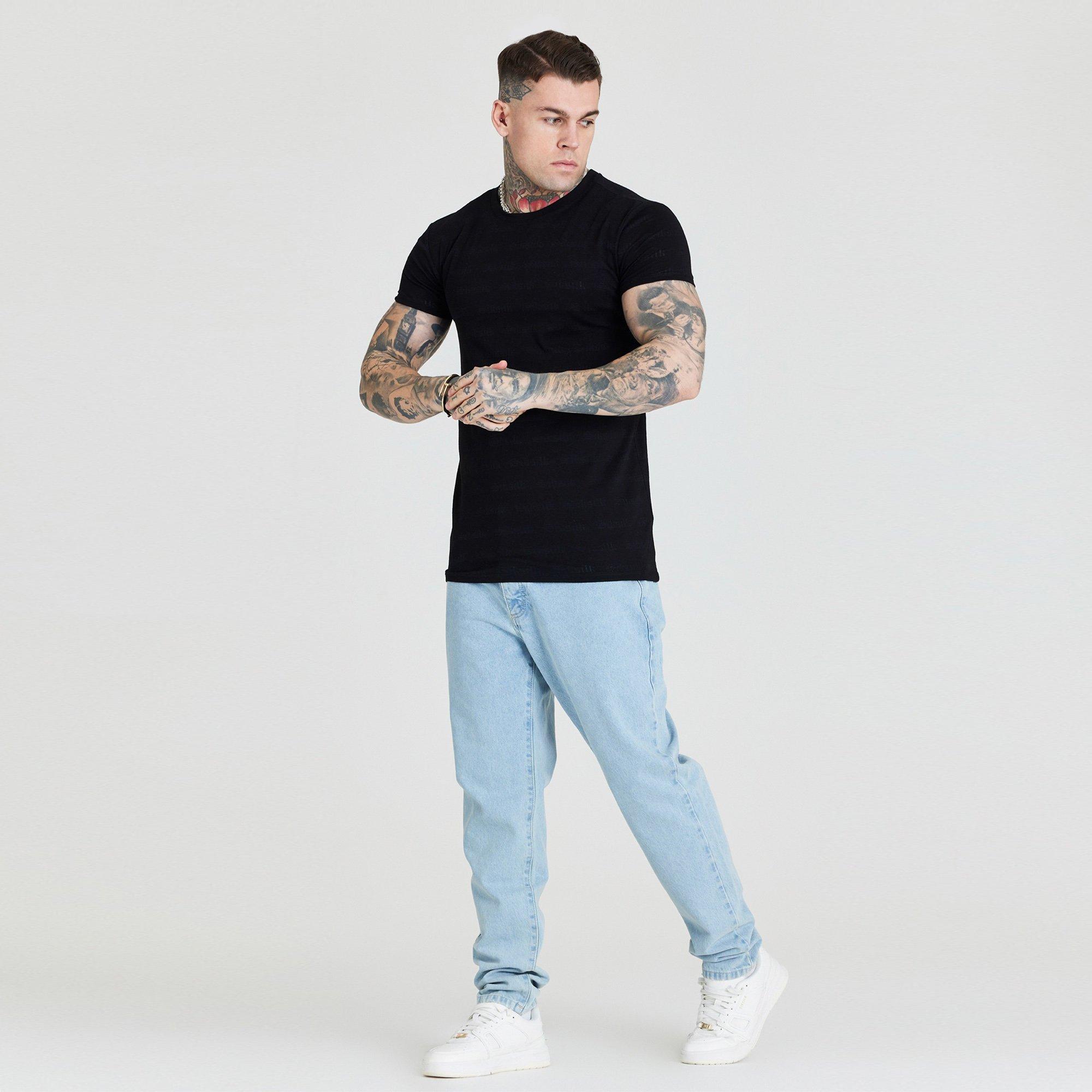 Black - SikSilk - Men's Regular Fit T-Shirt - 3
